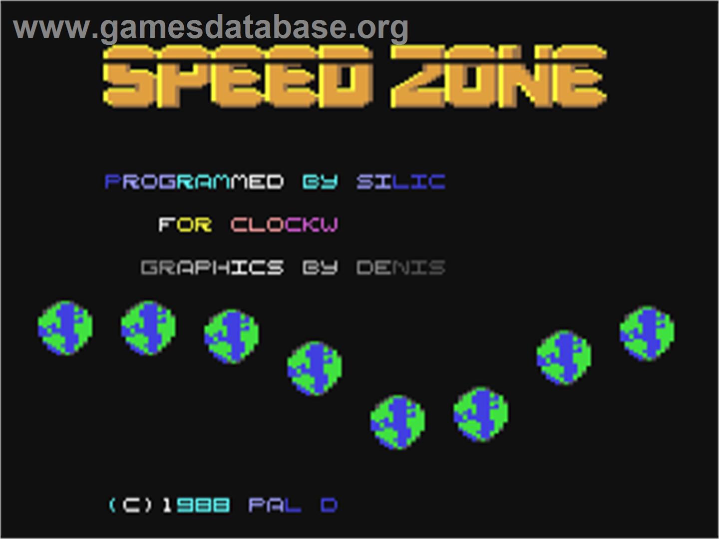Speed Zone - Commodore 64 - Artwork - Title Screen
