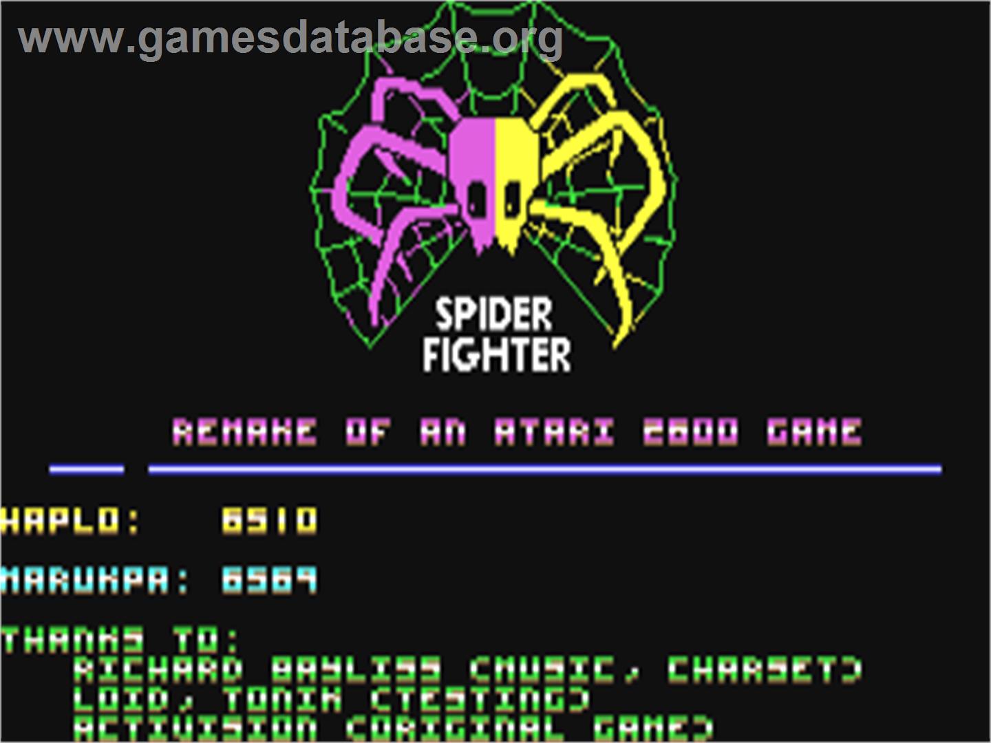 Spider Fighter - Commodore 64 - Artwork - Title Screen