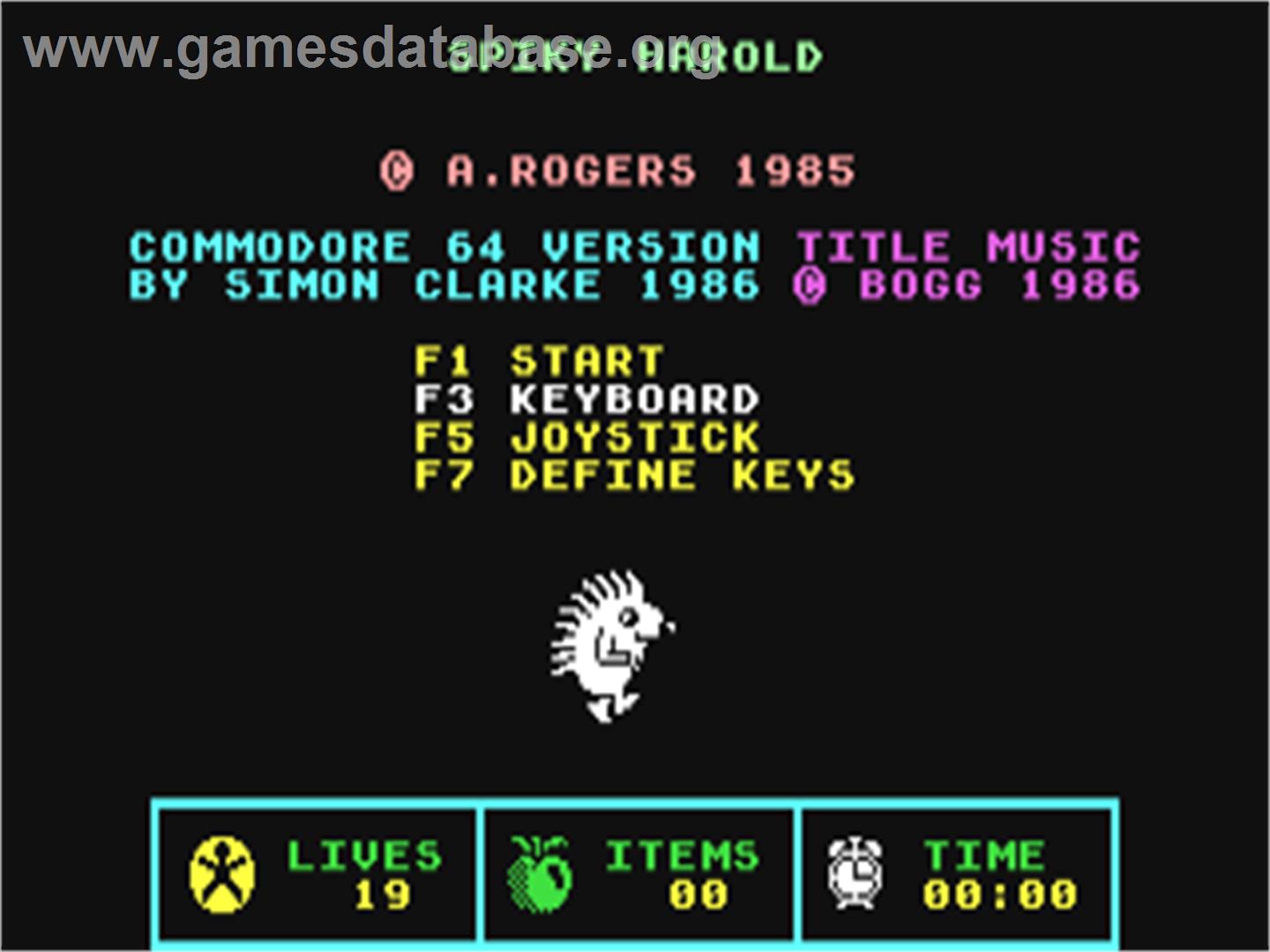 Spiky Harold - Commodore 64 - Artwork - Title Screen