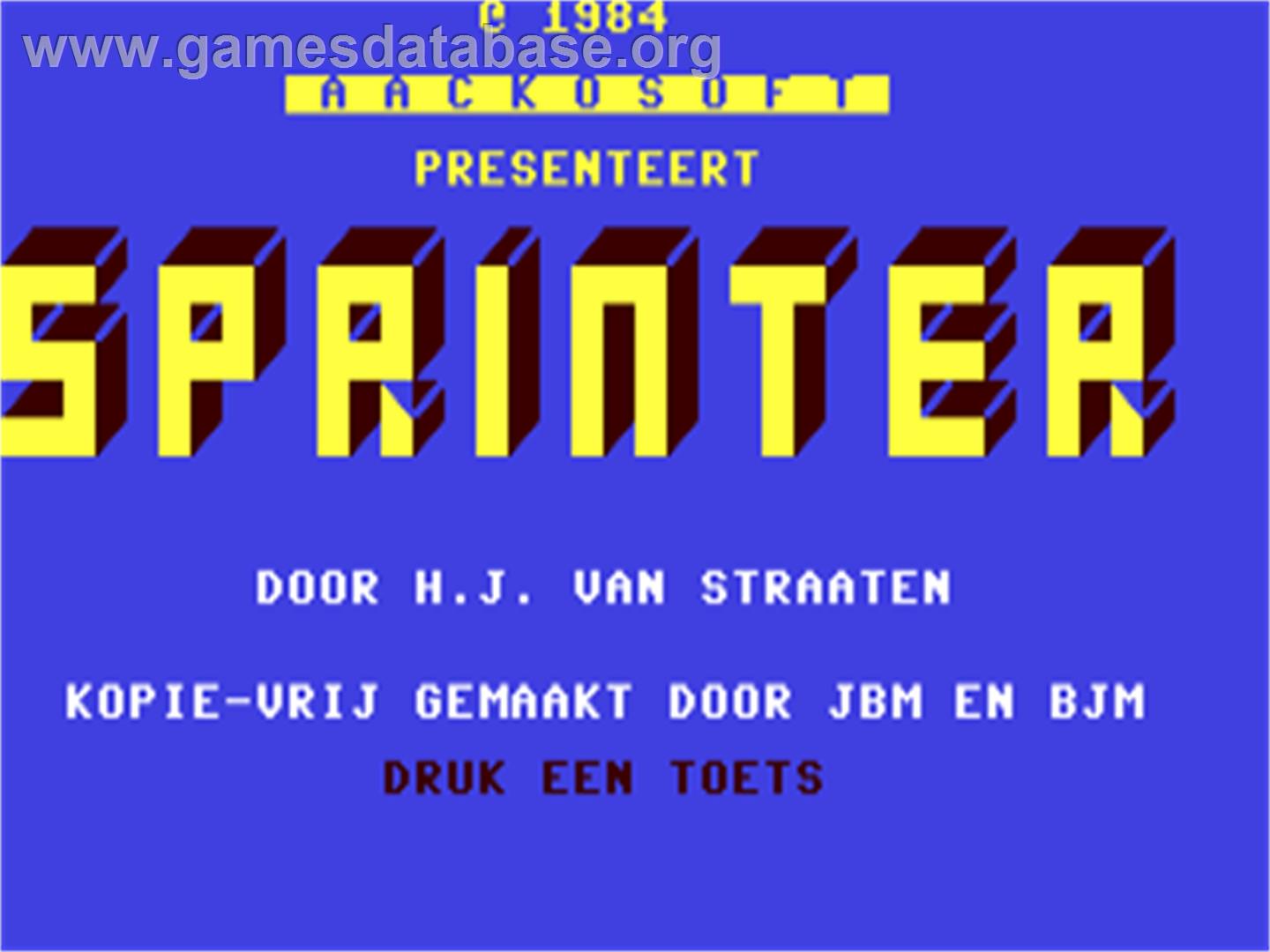 Sprinter - Commodore 64 - Artwork - Title Screen