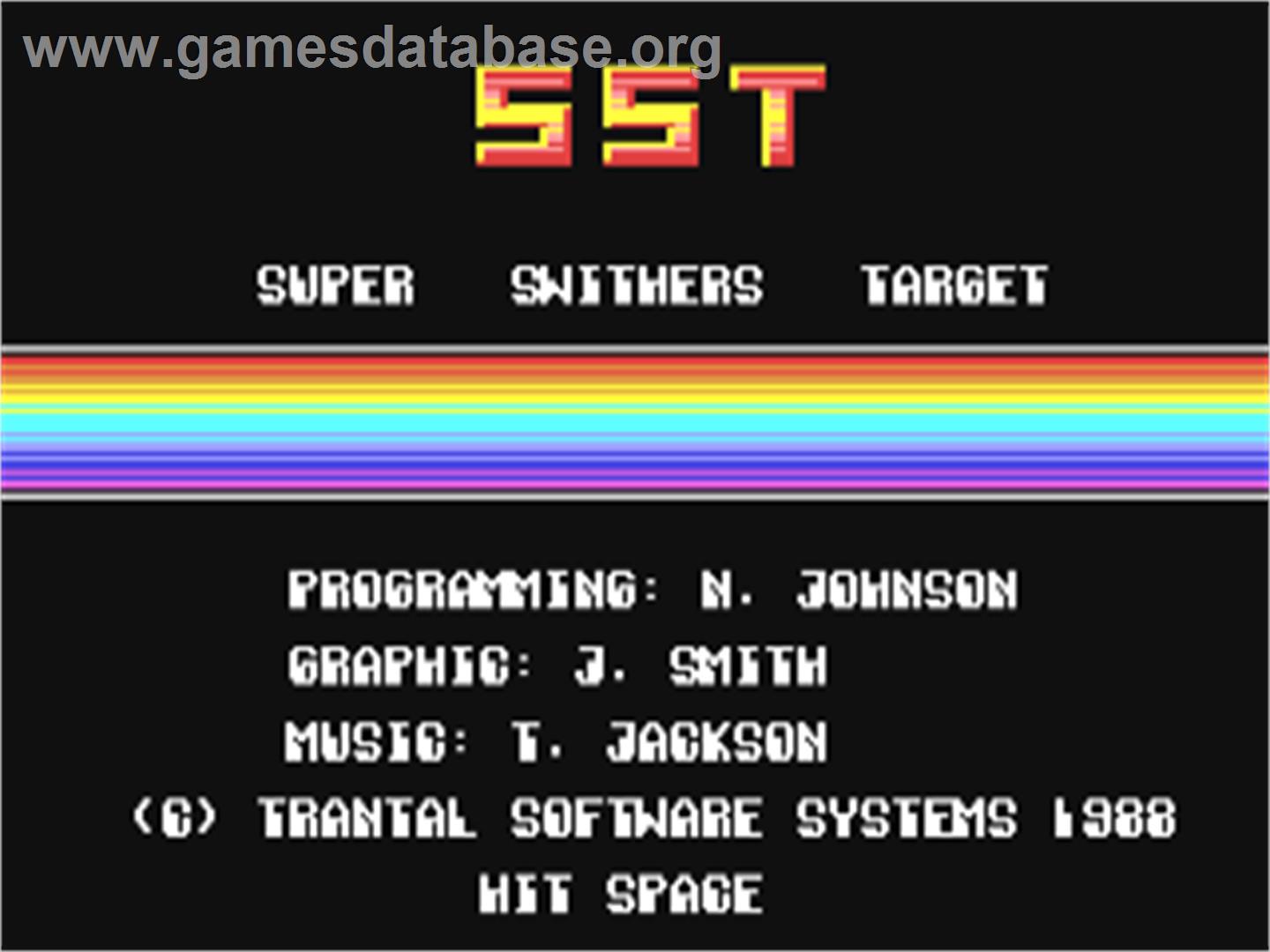 Sst - Super Swithers Target - Commodore 64 - Artwork - Title Screen
