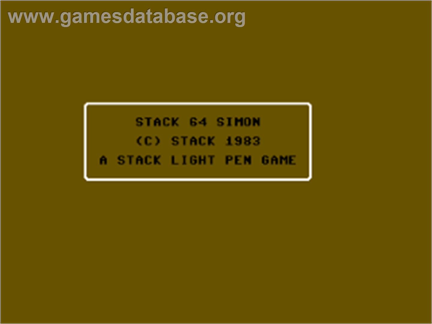 Stack 64 Simon - Commodore 64 - Artwork - Title Screen