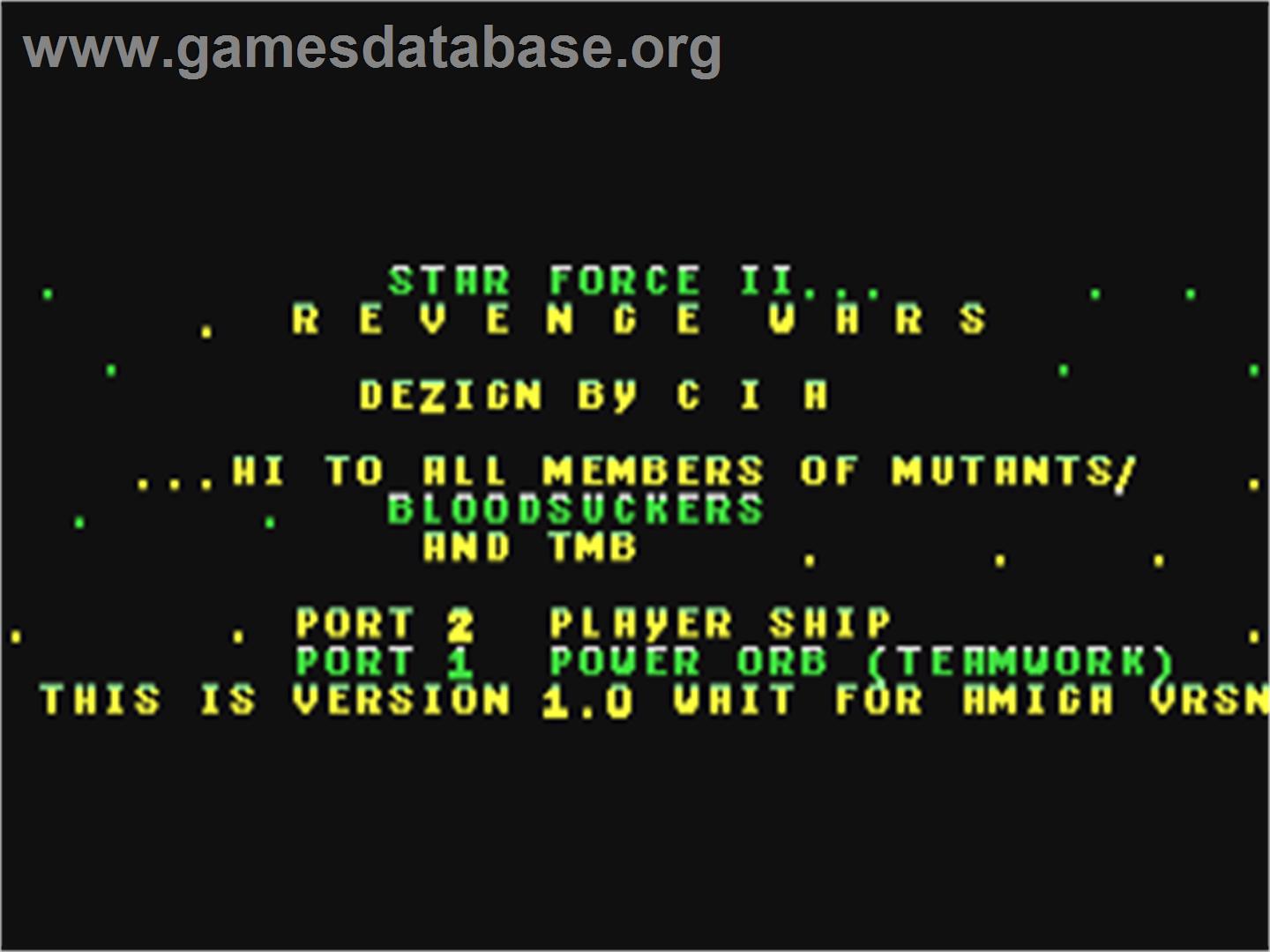 Star Force 2 - Revenge Wars - Commodore 64 - Artwork - Title Screen