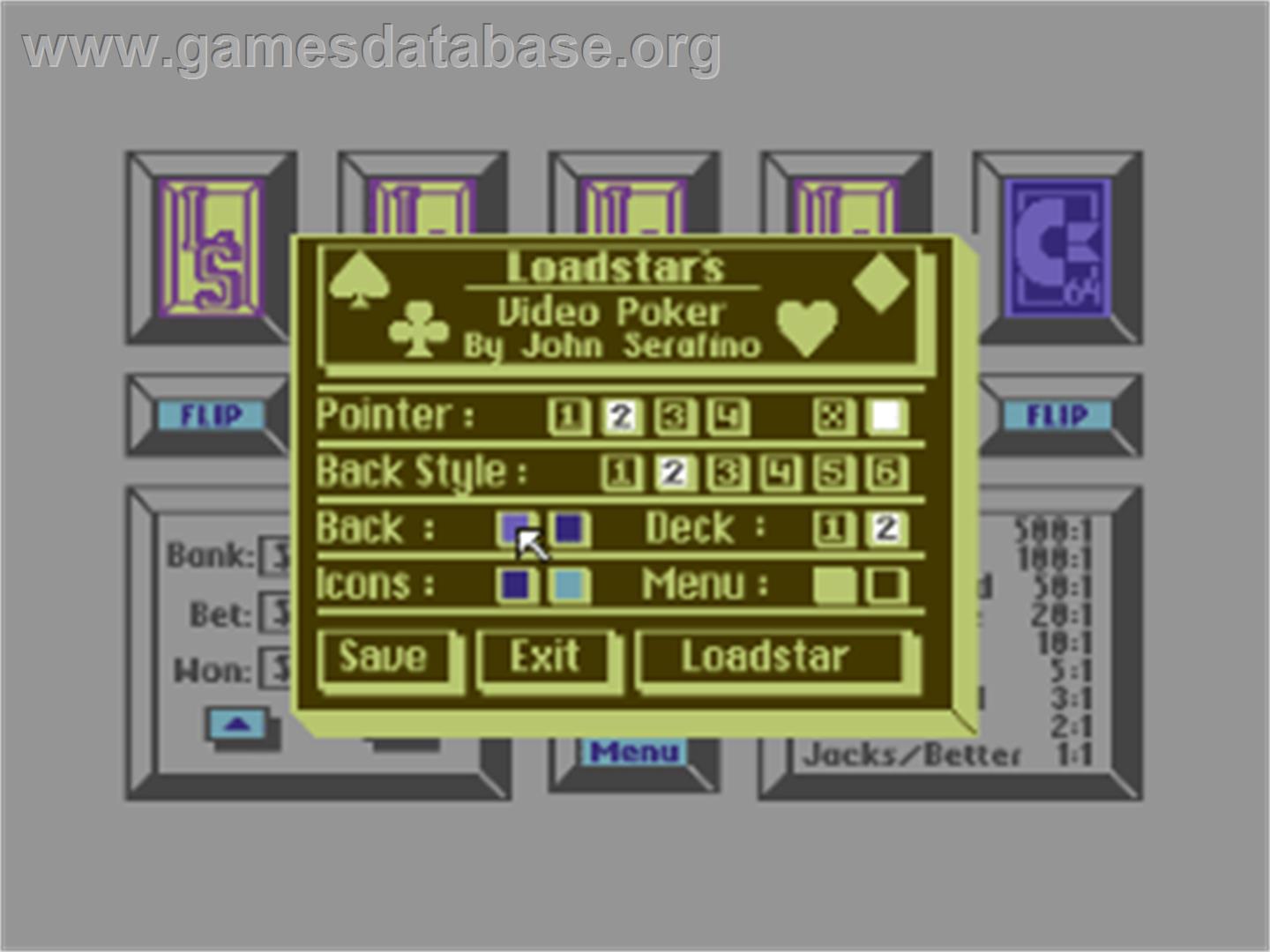 Star Video Poker - Commodore 64 - Artwork - Title Screen