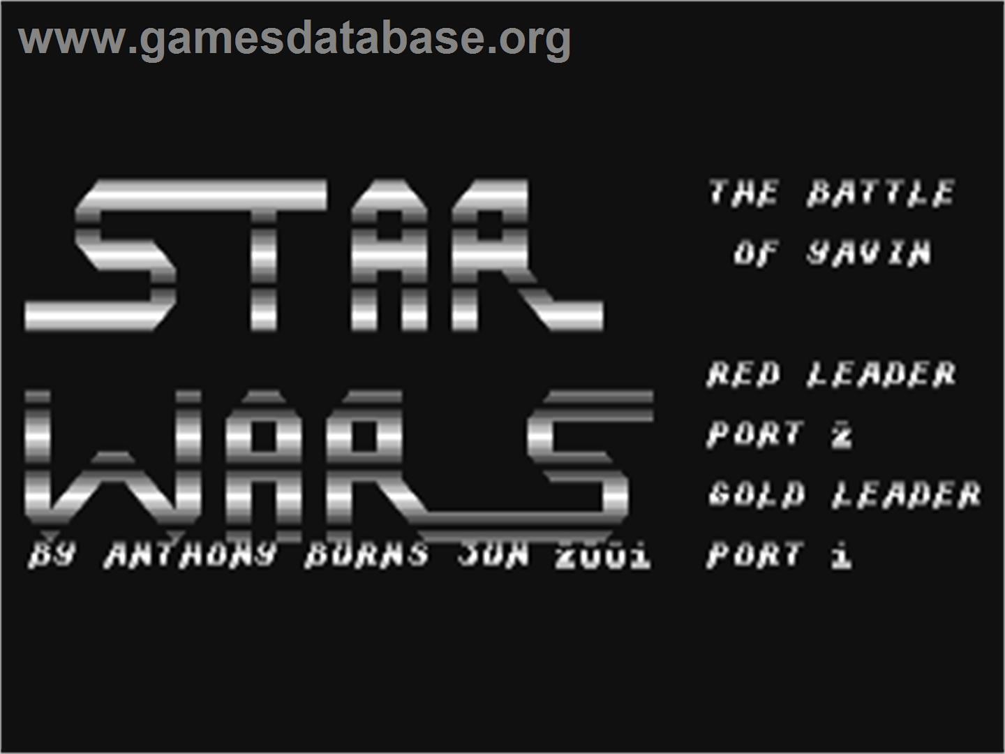 Star Wars - The Battle Of Yavin - Commodore 64 - Artwork - Title Screen