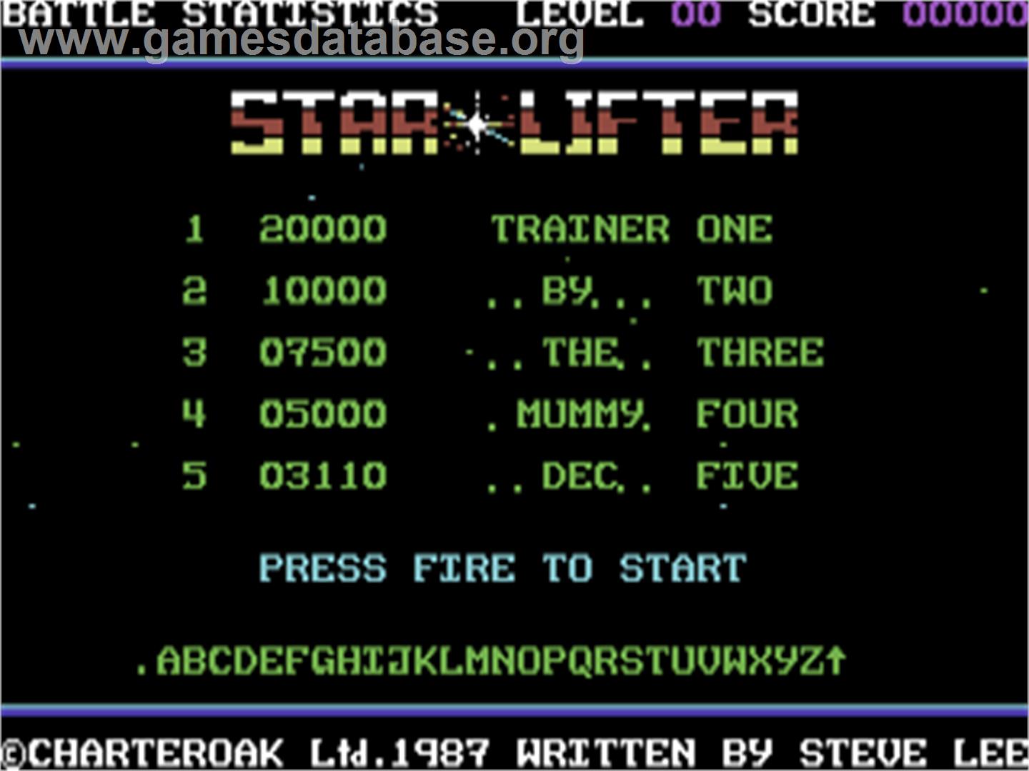 Starlifter - Commodore 64 - Artwork - Title Screen