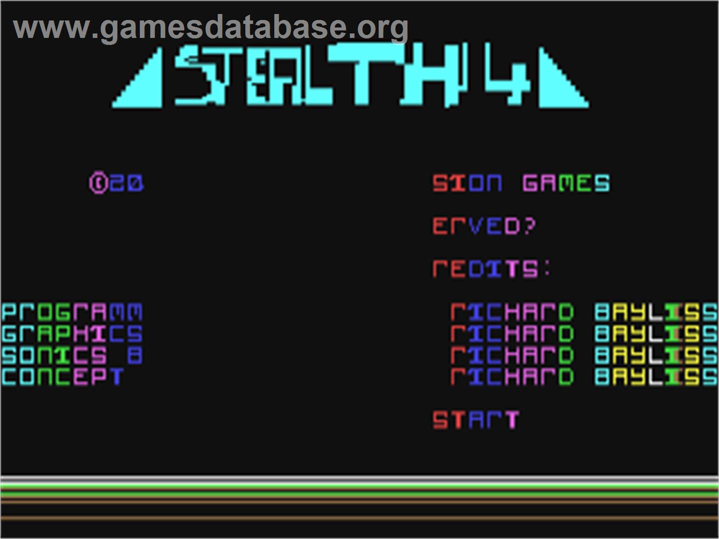 Stealth 4 - Commodore 64 - Artwork - Title Screen