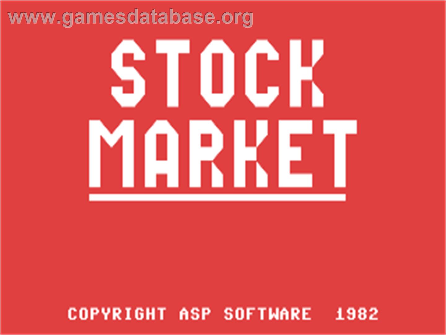 Stock Market (Caesar) - Commodore 64 - Artwork - Title Screen