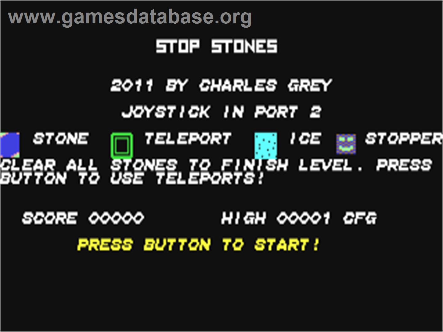 Stop Stones - Commodore 64 - Artwork - Title Screen