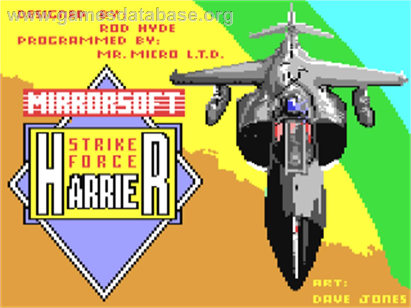 Strike Force Harrier - Commodore 64 - Artwork - Title Screen
