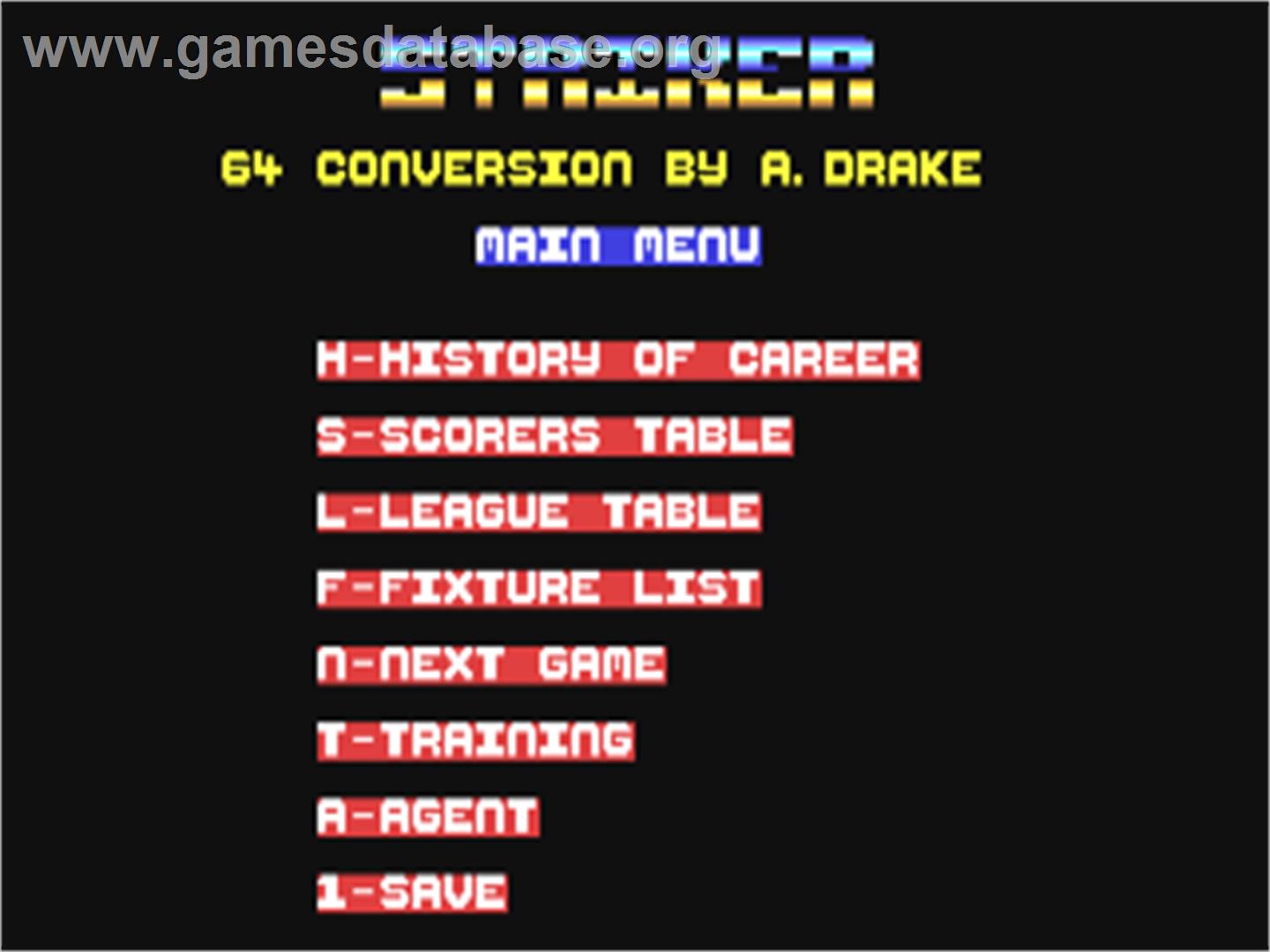 Striker - Commodore 64 - Artwork - Title Screen