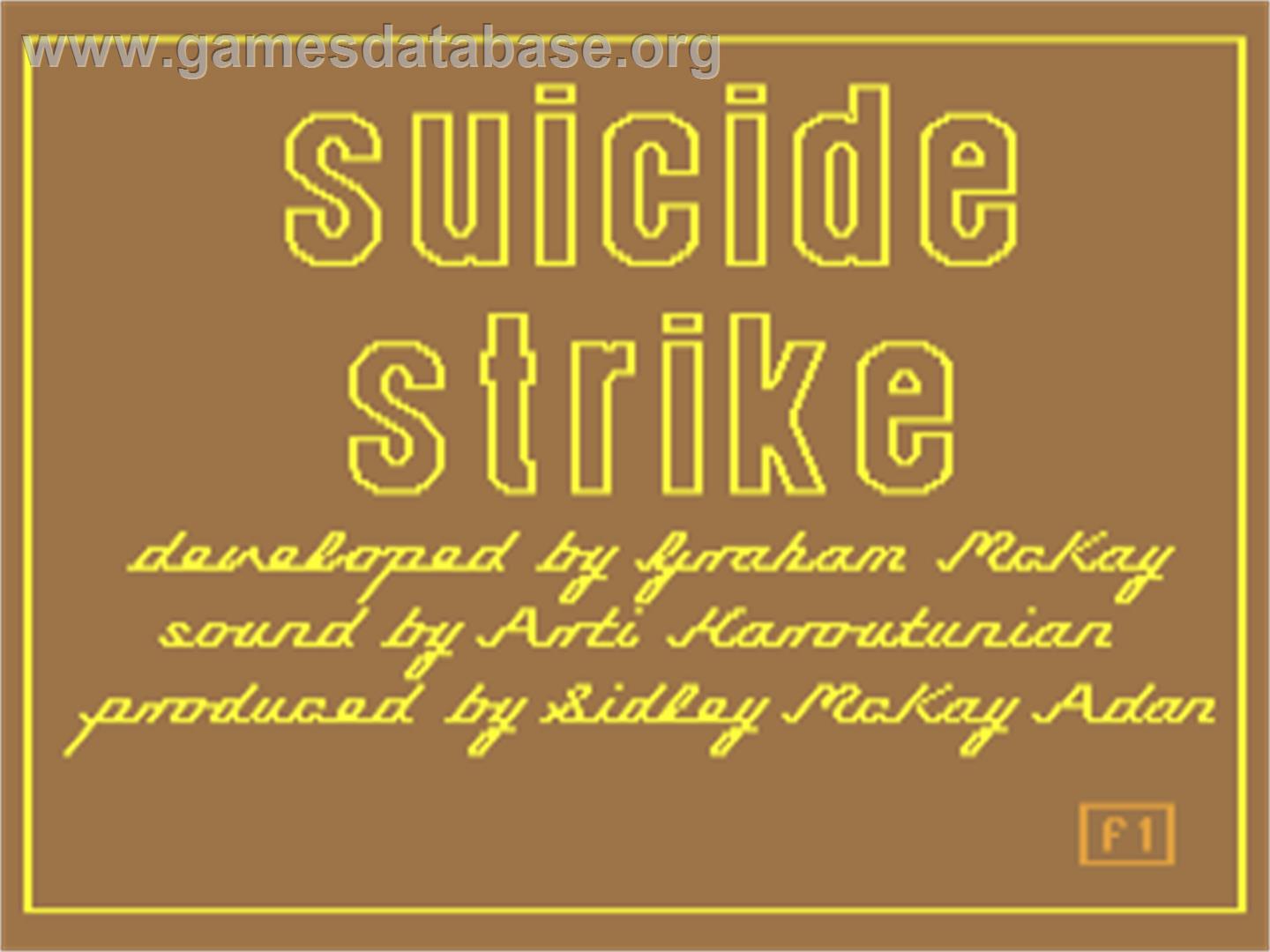 Suicide Strike - Commodore 64 - Artwork - Title Screen
