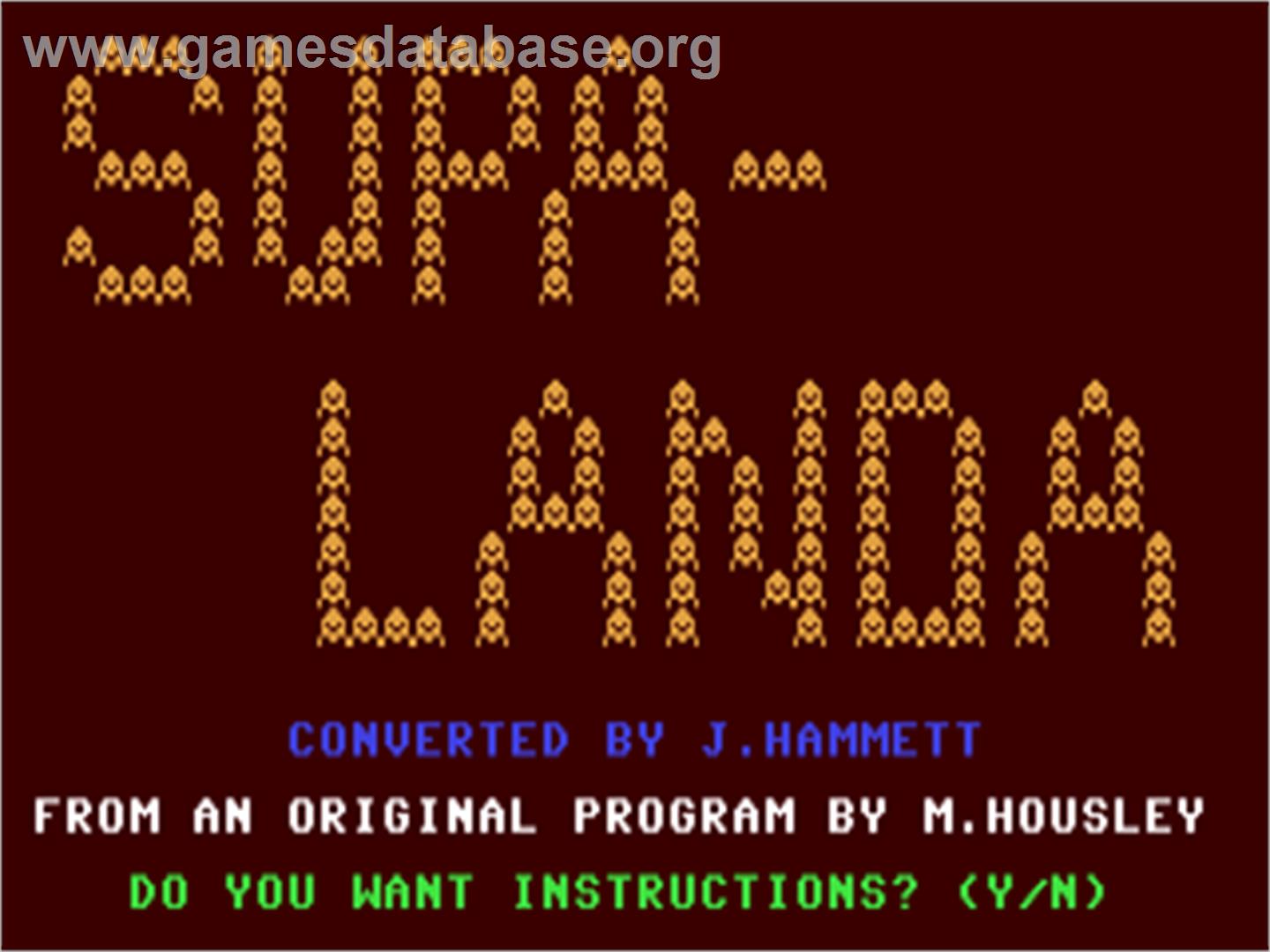 Supalanda - Commodore 64 - Artwork - Title Screen
