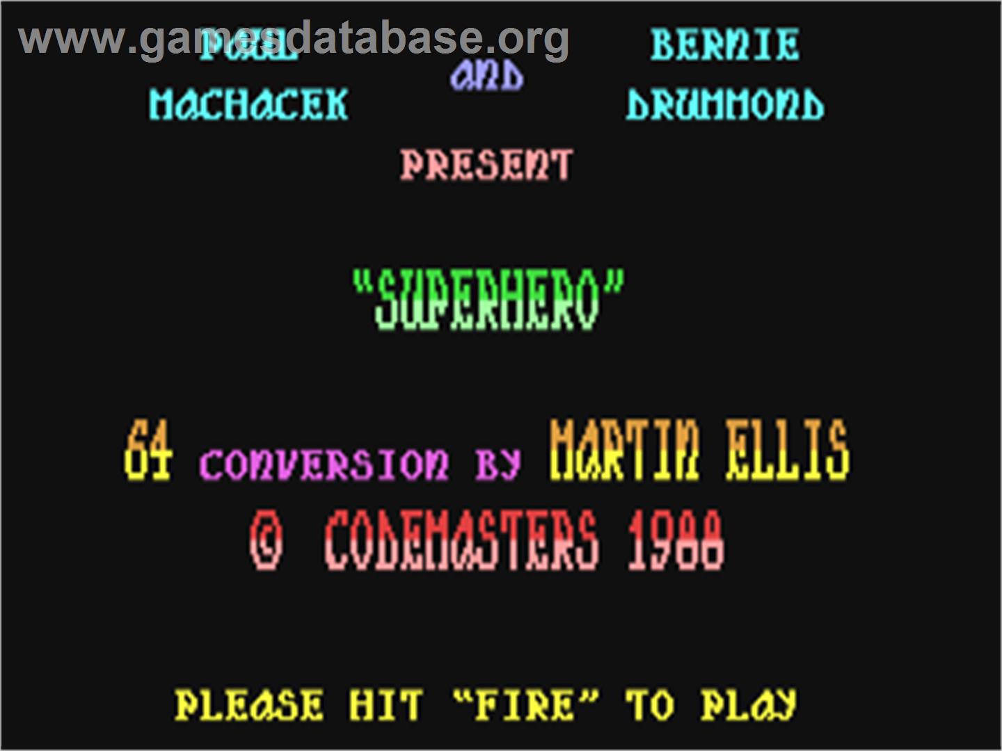 Super Hero (Ahoy!) - Commodore 64 - Artwork - Title Screen