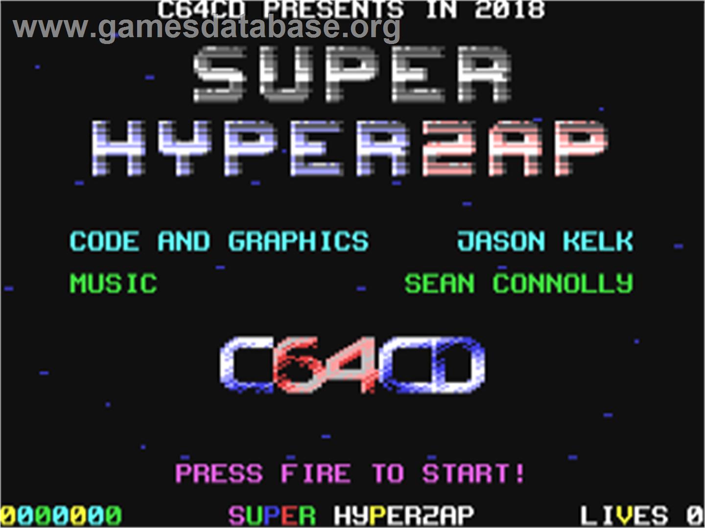 Super Hyperzap - Commodore 64 - Artwork - Title Screen