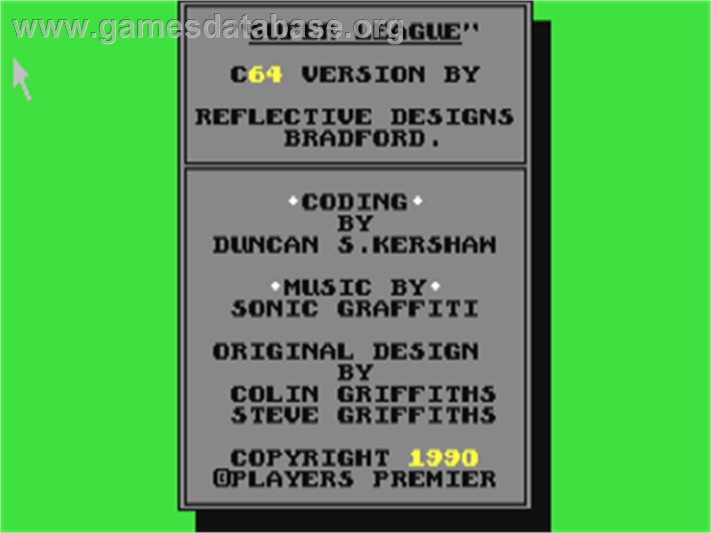 Super League - Commodore 64 - Artwork - Title Screen