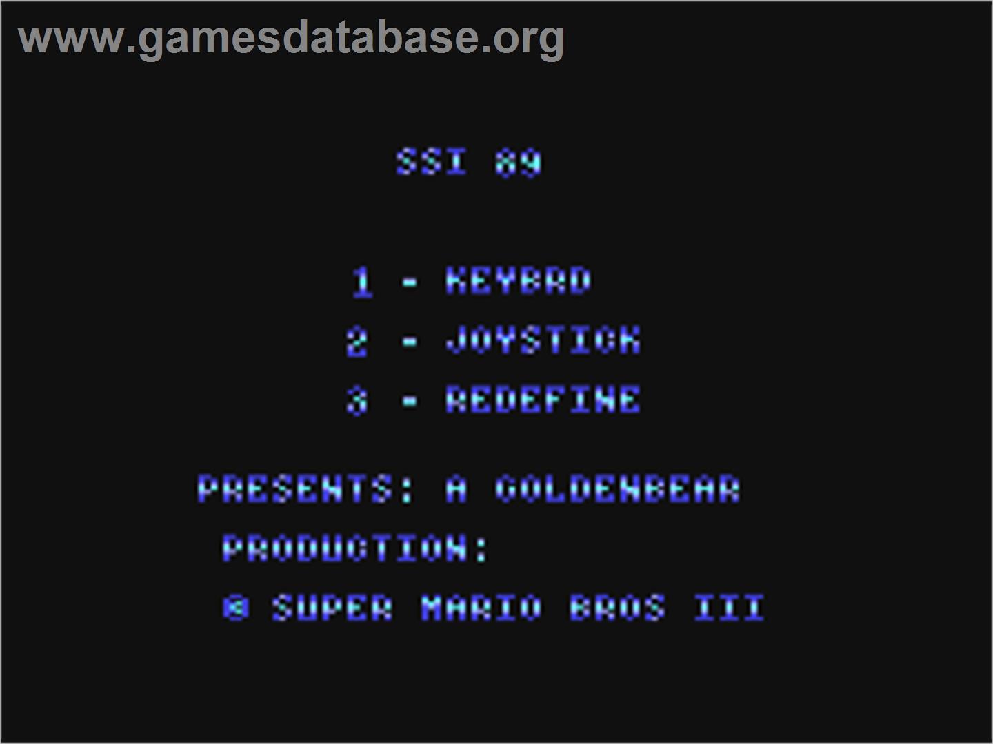 Super Mario Bros 3 - Commodore 64 - Artwork - Title Screen