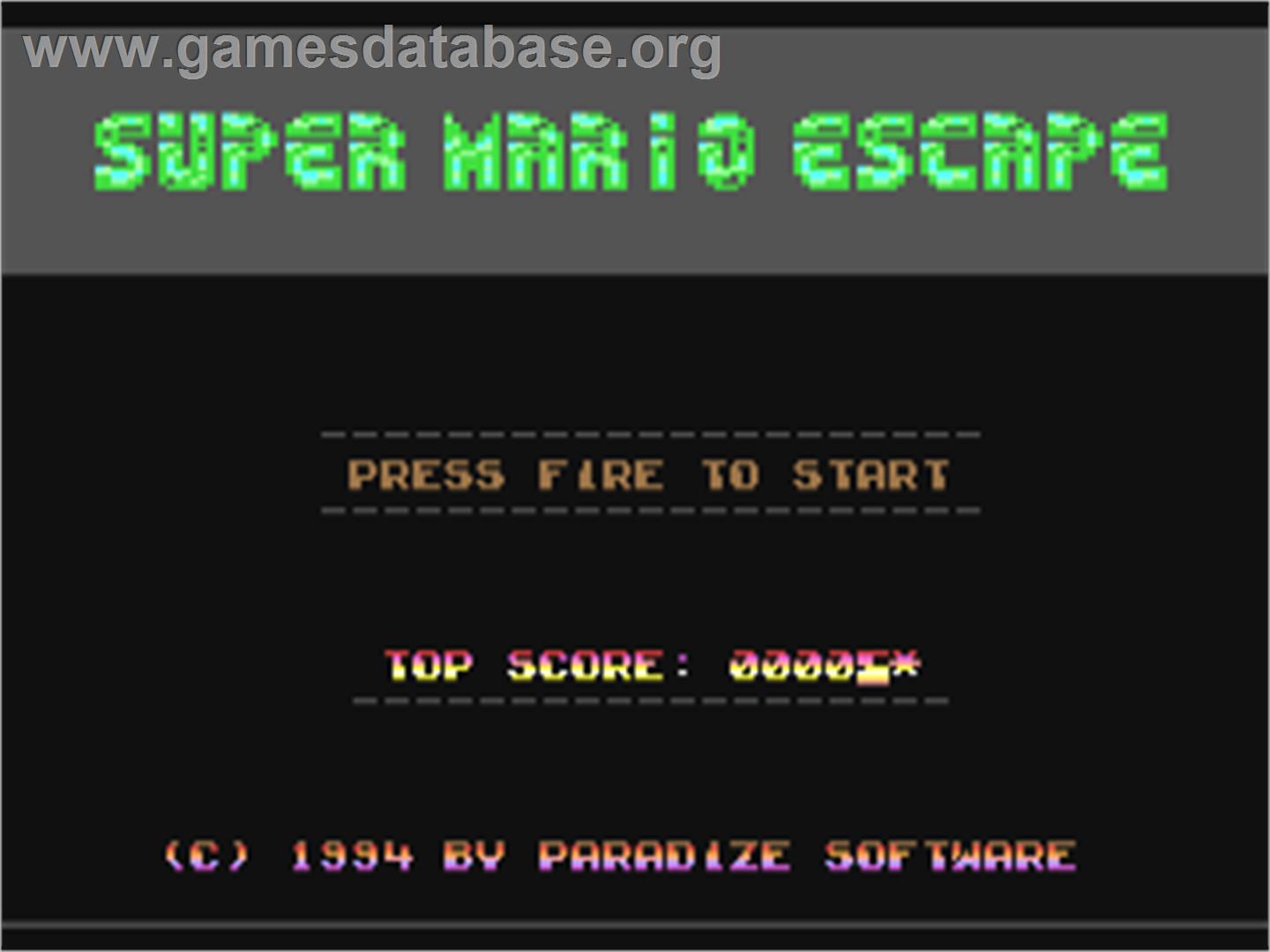 Super Mario Escape - Commodore 64 - Artwork - Title Screen