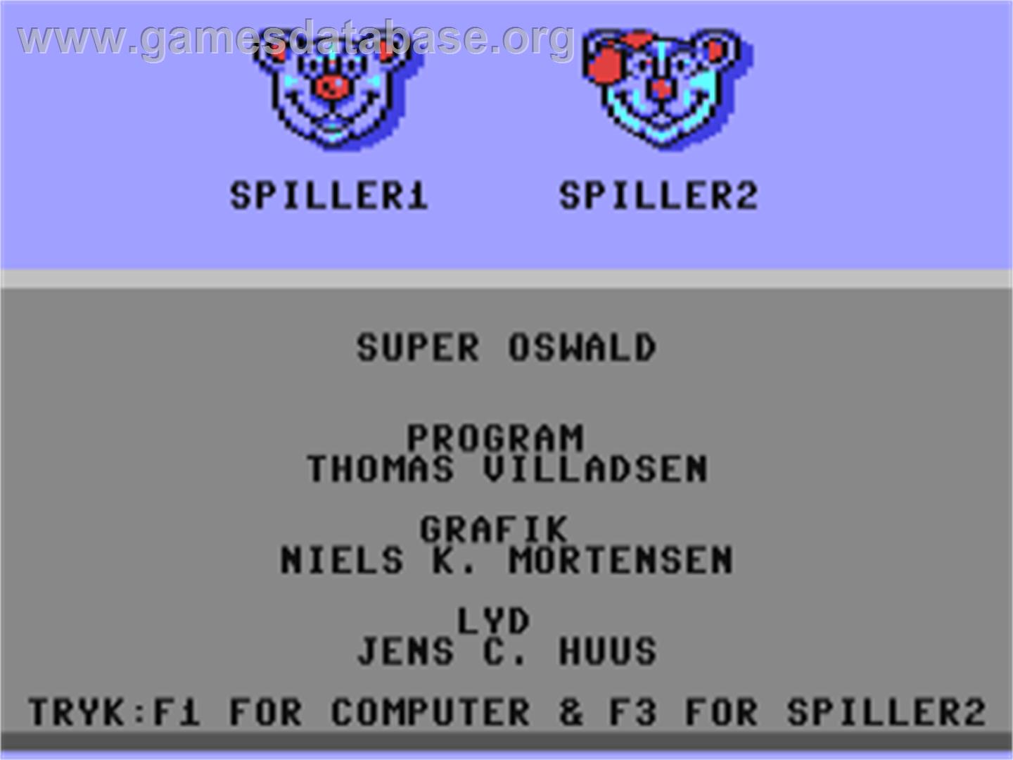 Super Oswald - Commodore 64 - Artwork - Title Screen