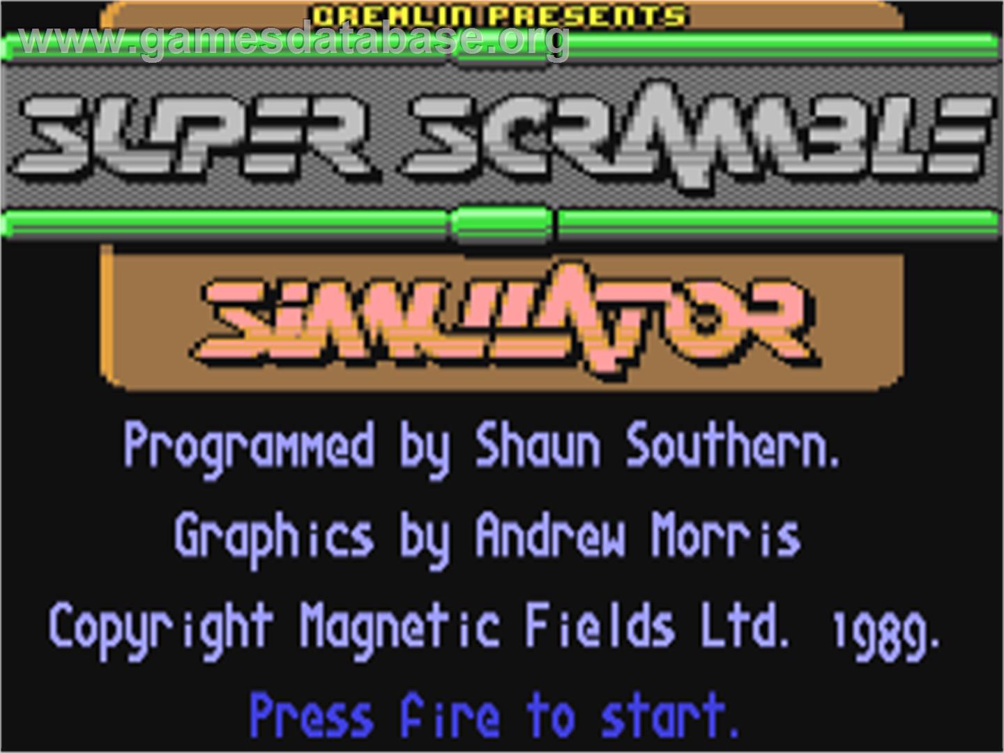 Super Scramble Simulator - Commodore 64 - Artwork - Title Screen