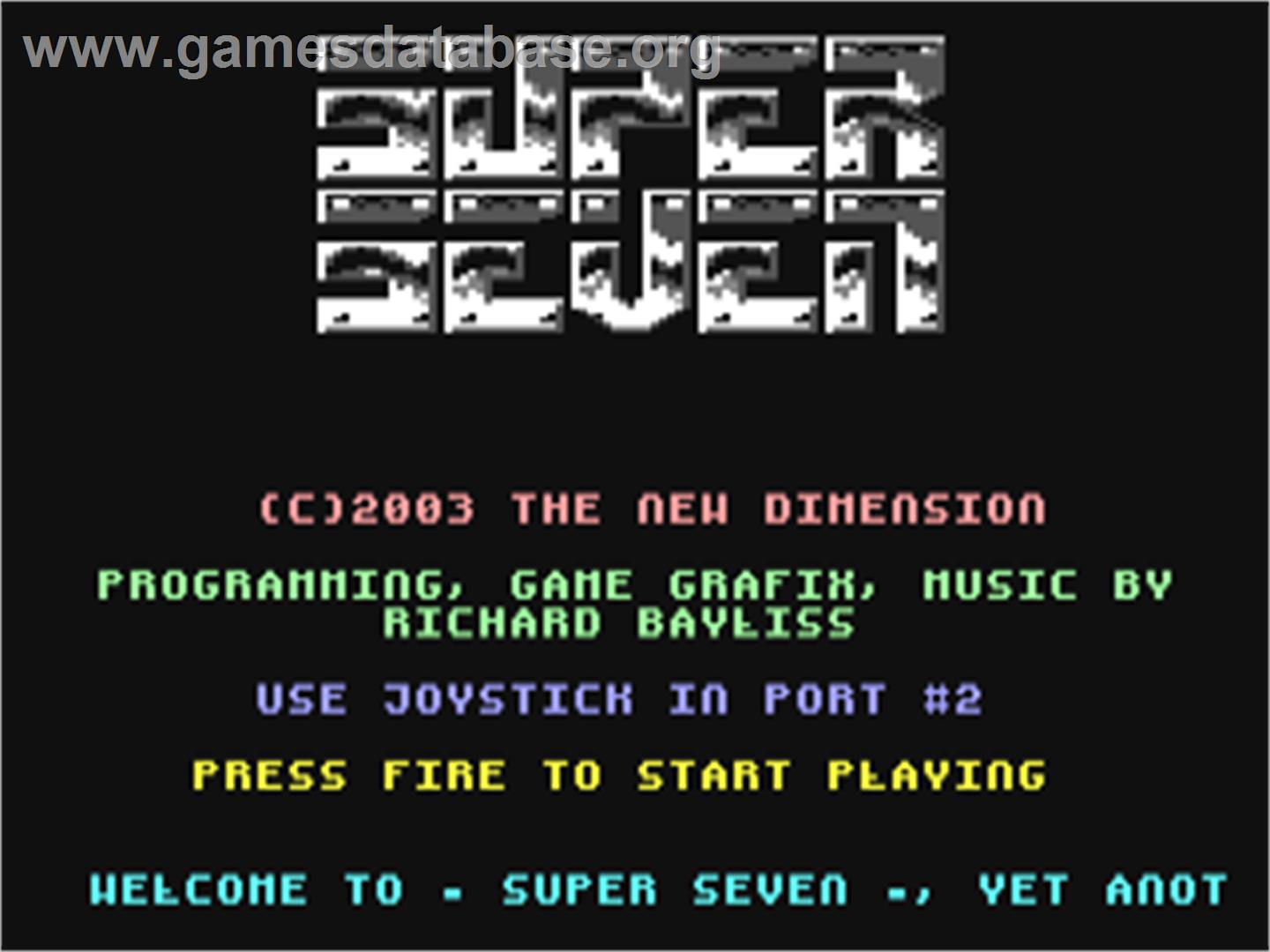 Super Seven - Commodore 64 - Artwork - Title Screen