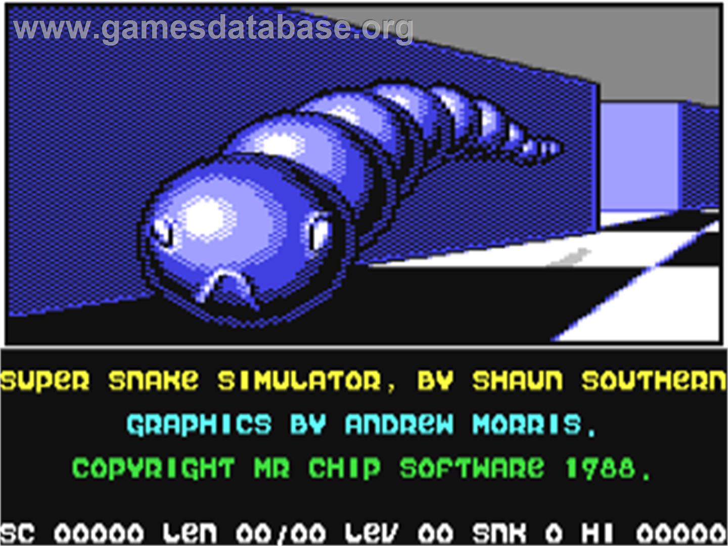 Super Snake Simulator - Commodore 64 - Artwork - Title Screen