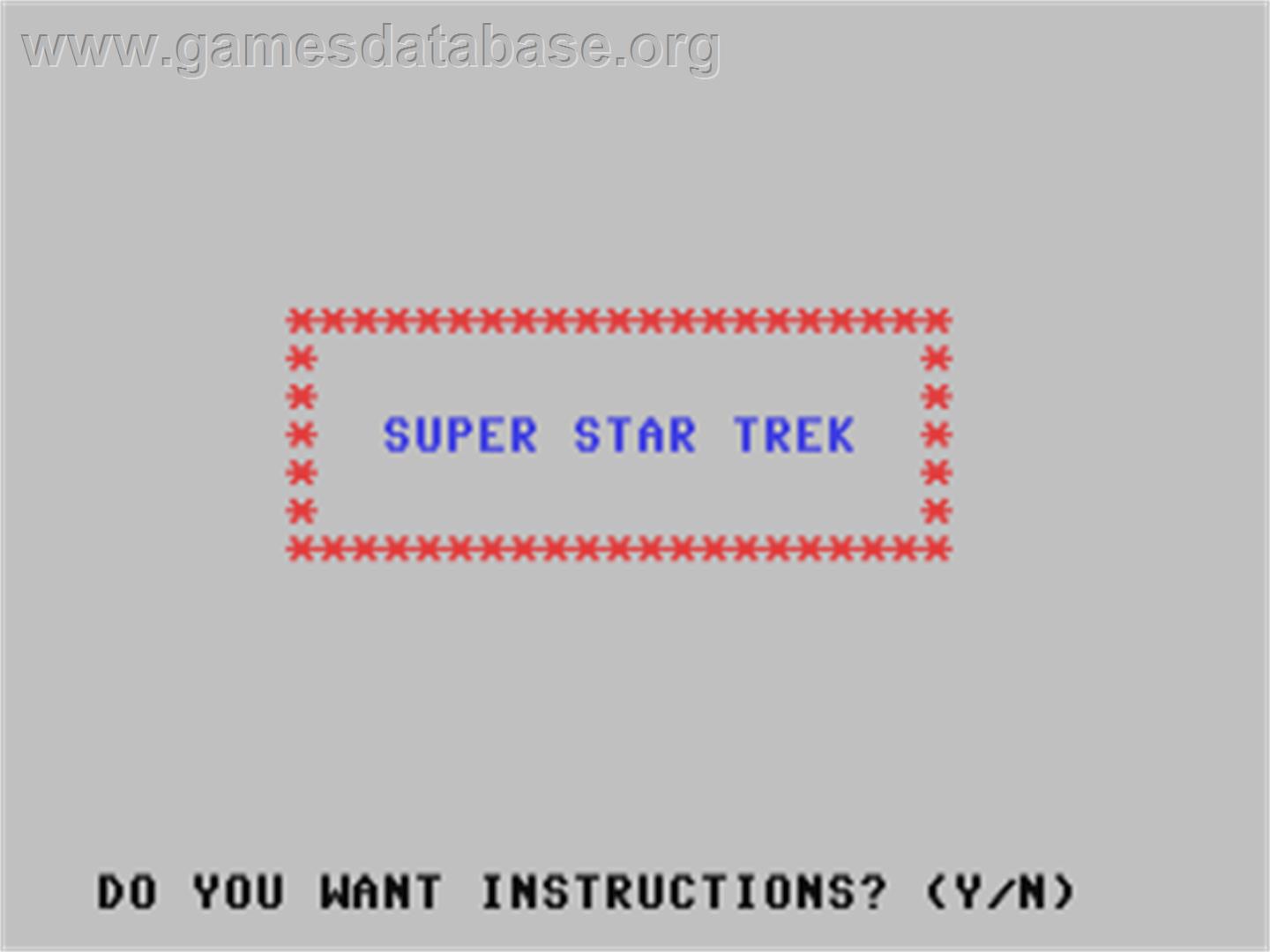 Super Star Trek (Unknown - German) - Commodore 64 - Artwork - Title Screen