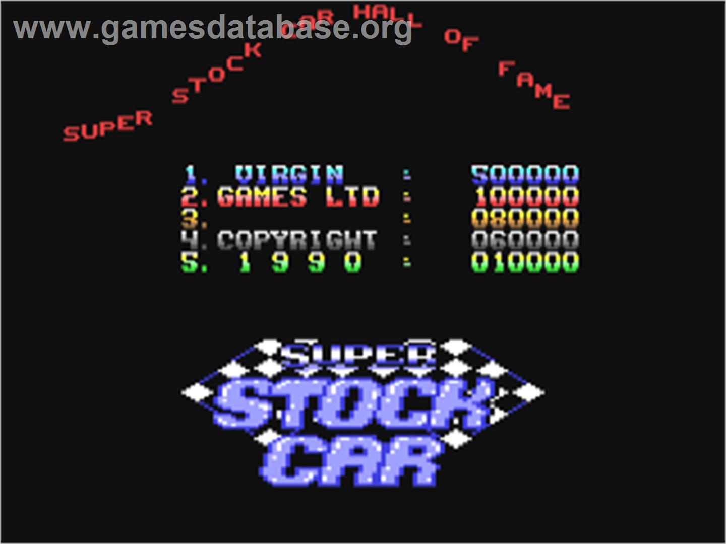 Super Stock Car - Commodore 64 - Artwork - Title Screen