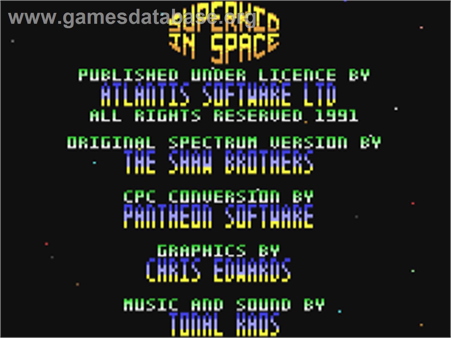 Superkid In Space - Commodore 64 - Artwork - Title Screen