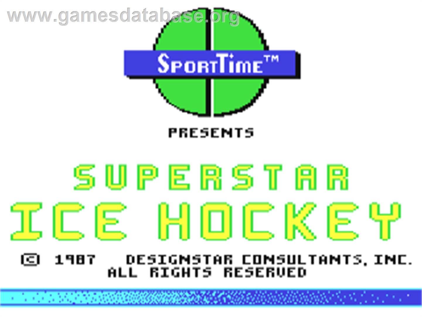 Superstar Ice Hockey - Commodore 64 - Artwork - Title Screen