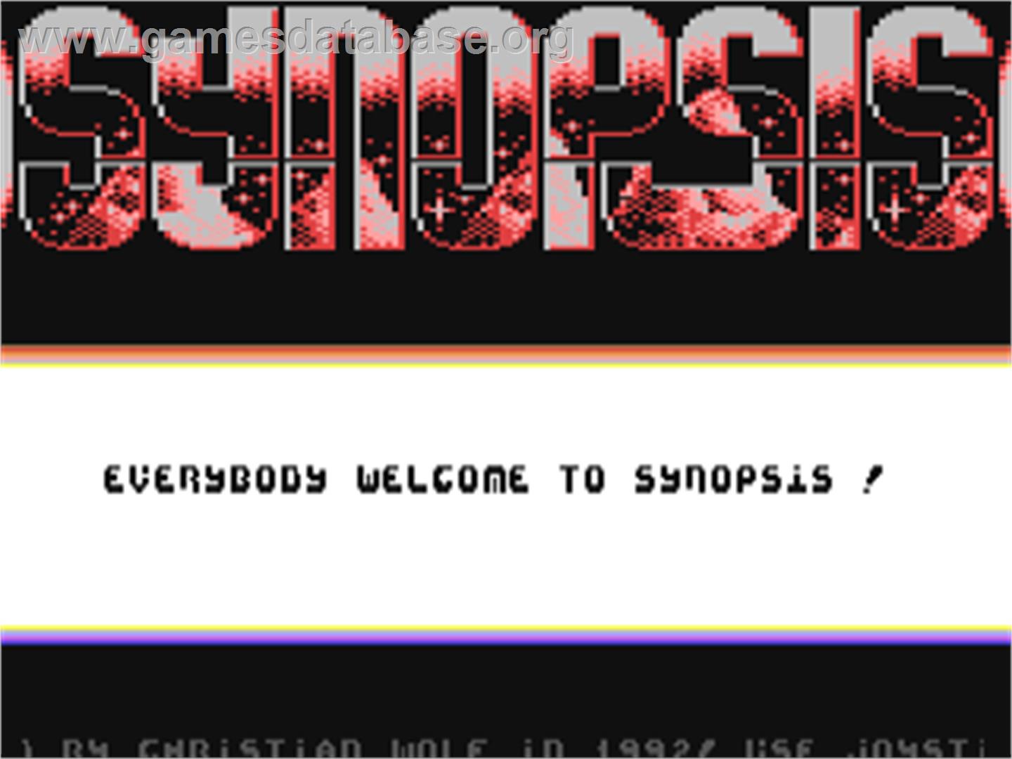 Synopsis - Commodore 64 - Artwork - Title Screen