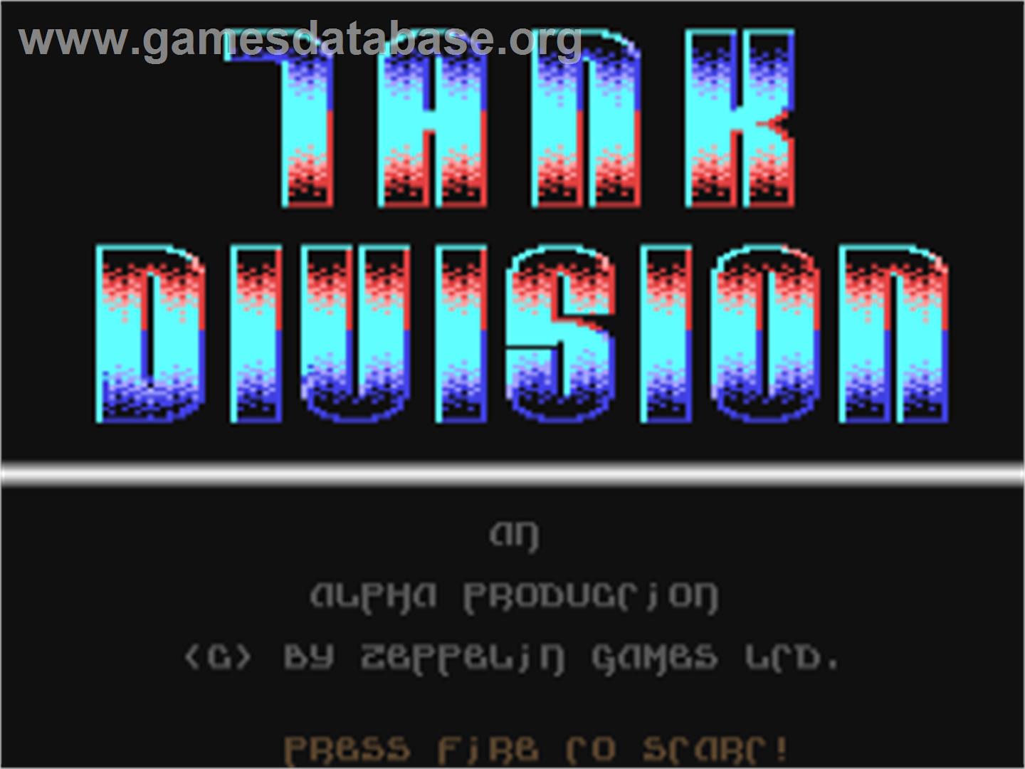 Tank Division - Commodore 64 - Artwork - Title Screen
