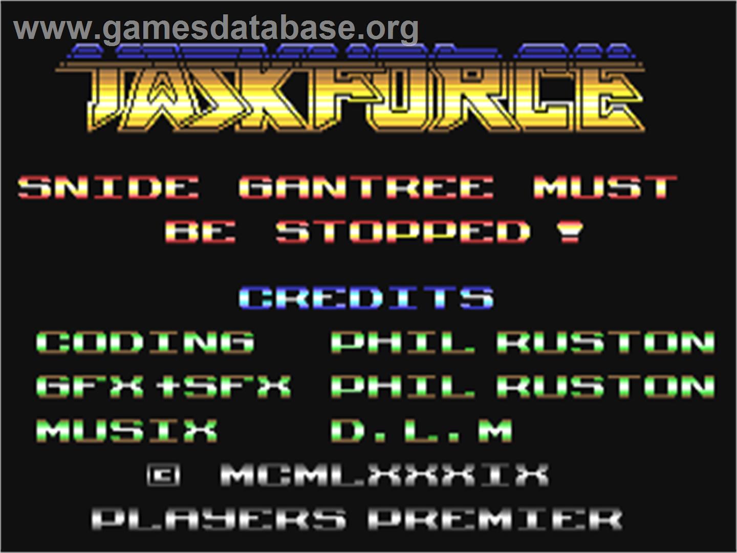 Task Force - Commodore 64 - Artwork - Title Screen