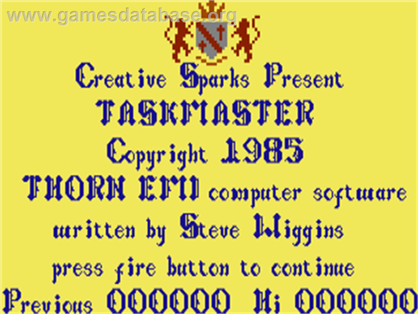 Taskmaster - Commodore 64 - Artwork - Title Screen