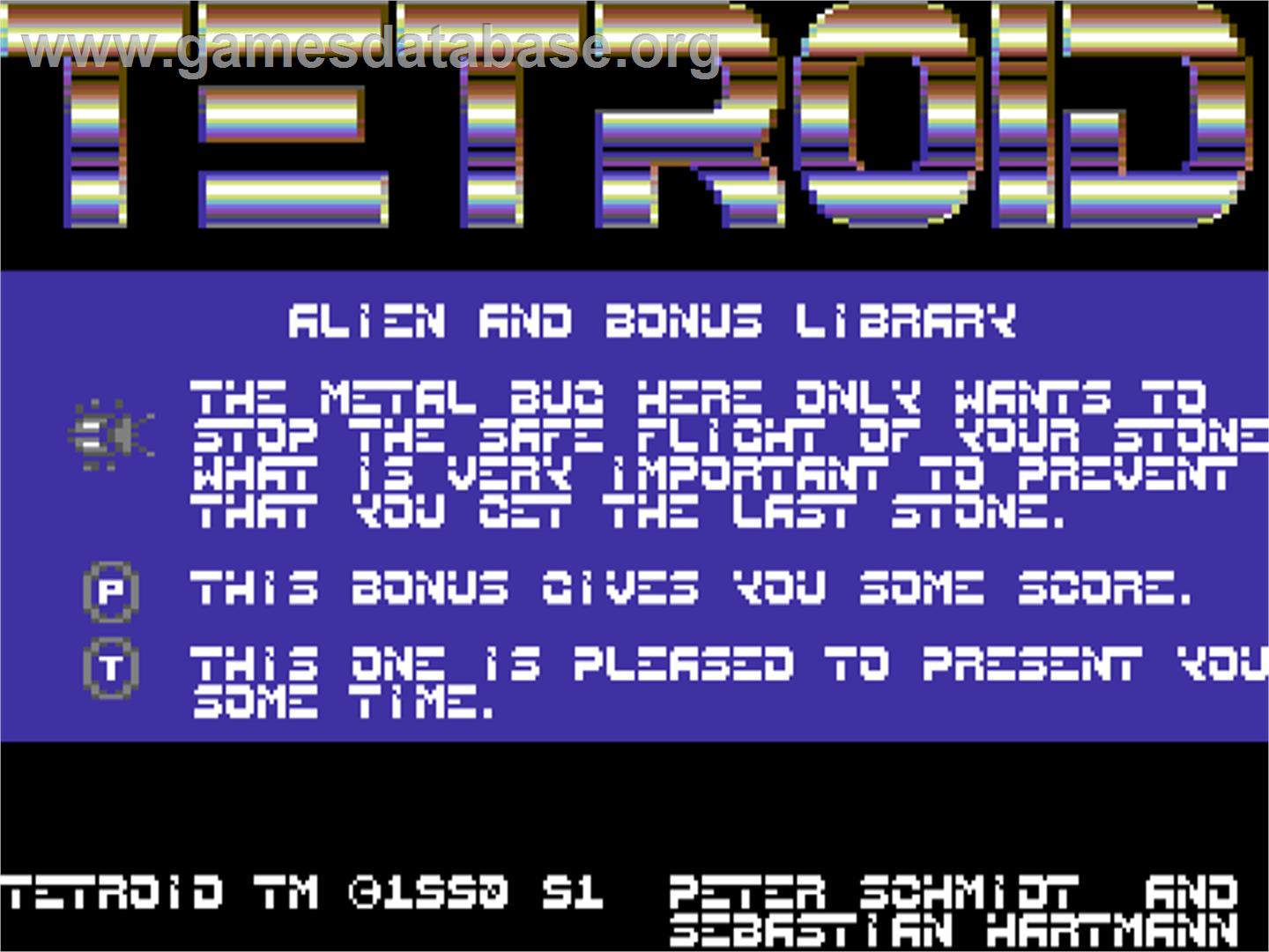 Tetroid - Commodore 64 - Artwork - Title Screen