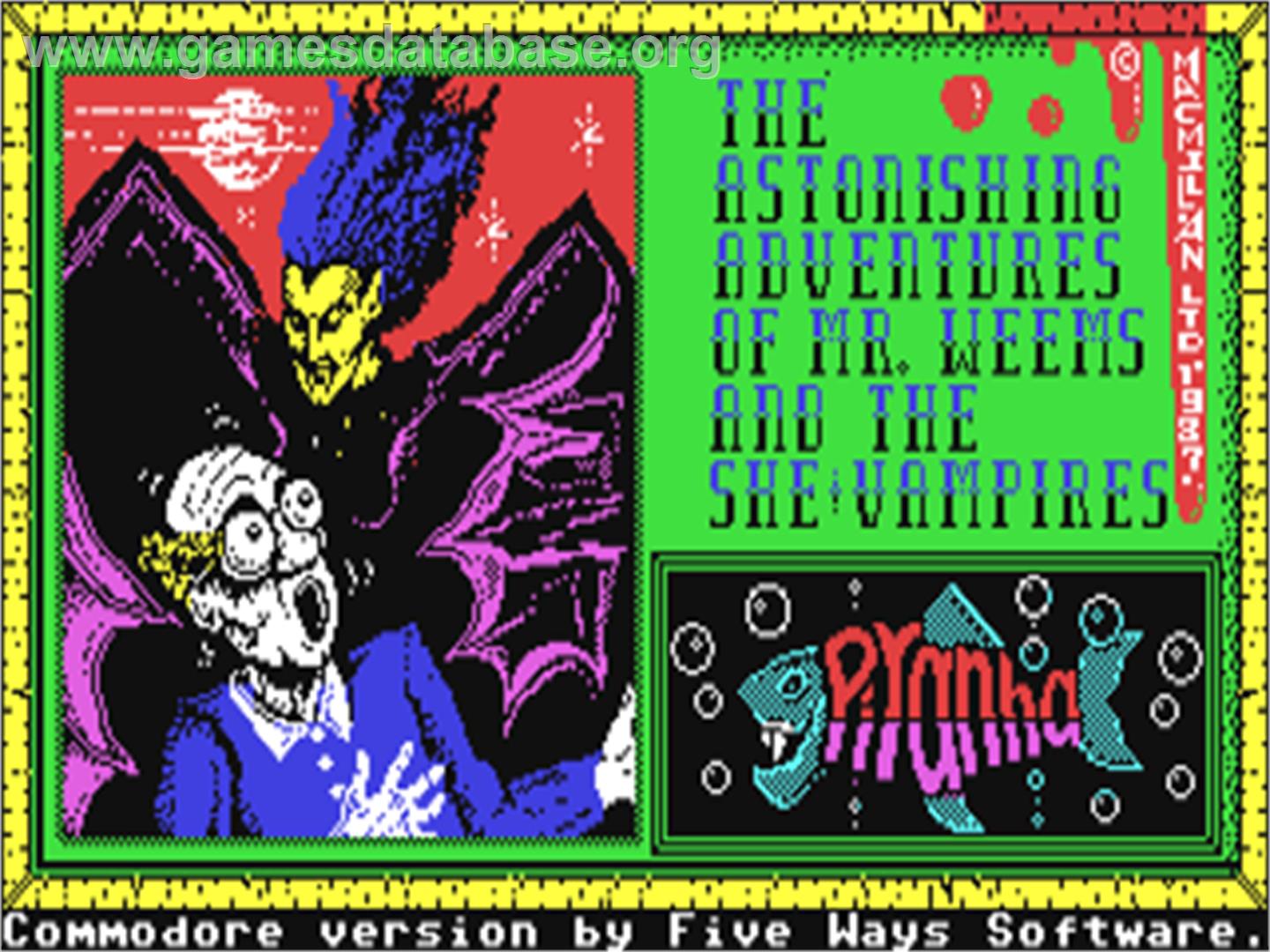 The Astonishing Adventures of Mr. Weems and the She Vampires - Commodore 64 - Artwork - Title Screen