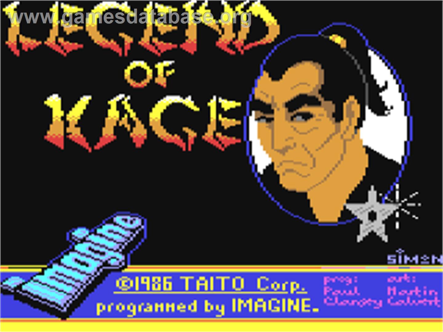 The Legend of Kage - Commodore 64 - Artwork - Title Screen