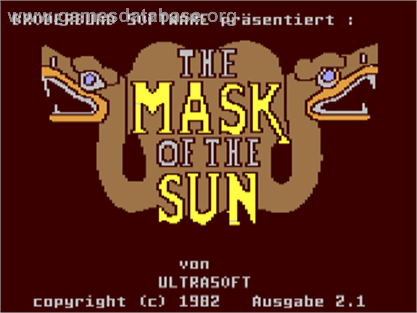 The Mask of the Sun - Commodore 64 - Artwork - Title Screen