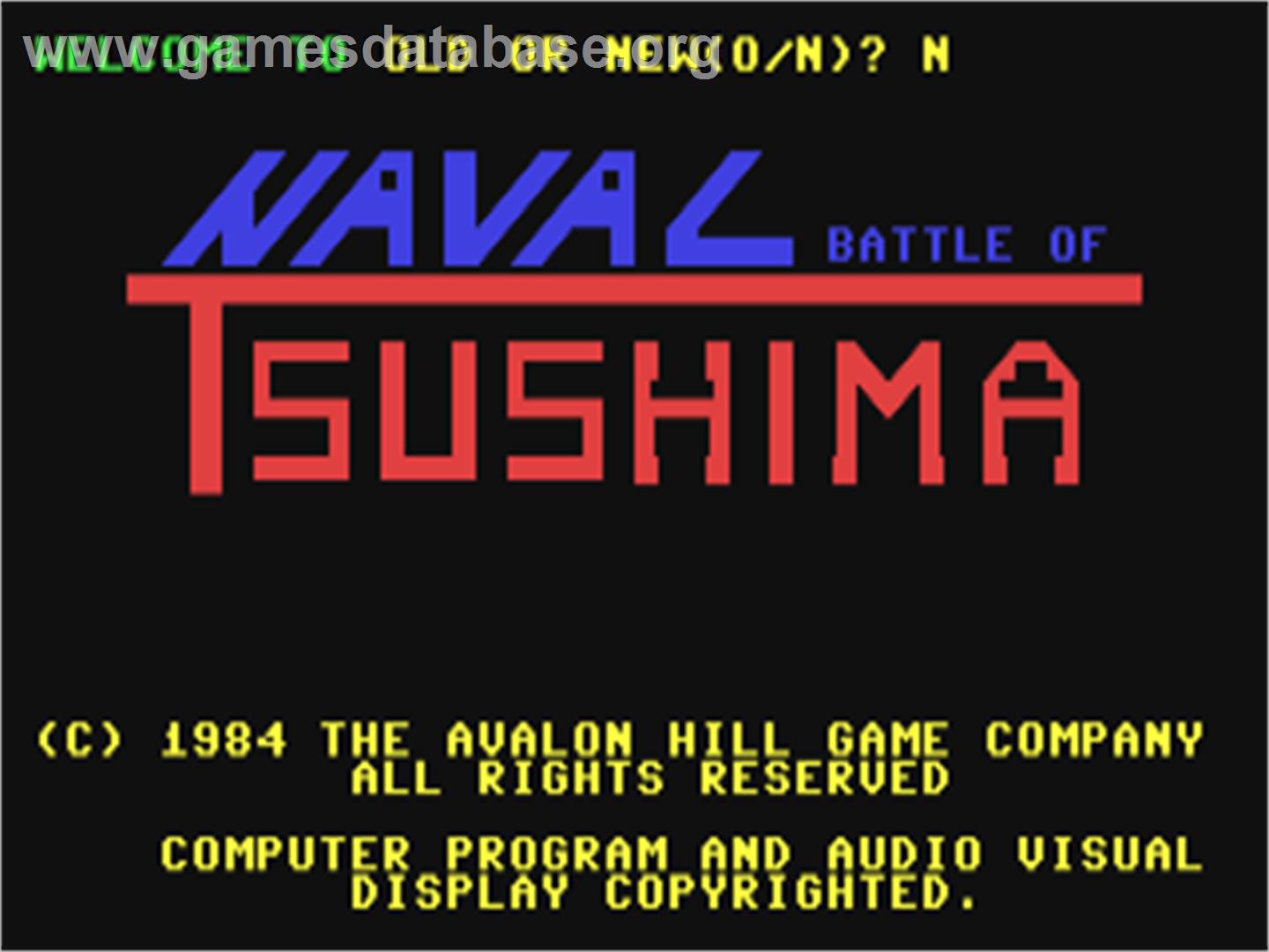 The Naval Battle of Tsushima - Commodore 64 - Artwork - Title Screen