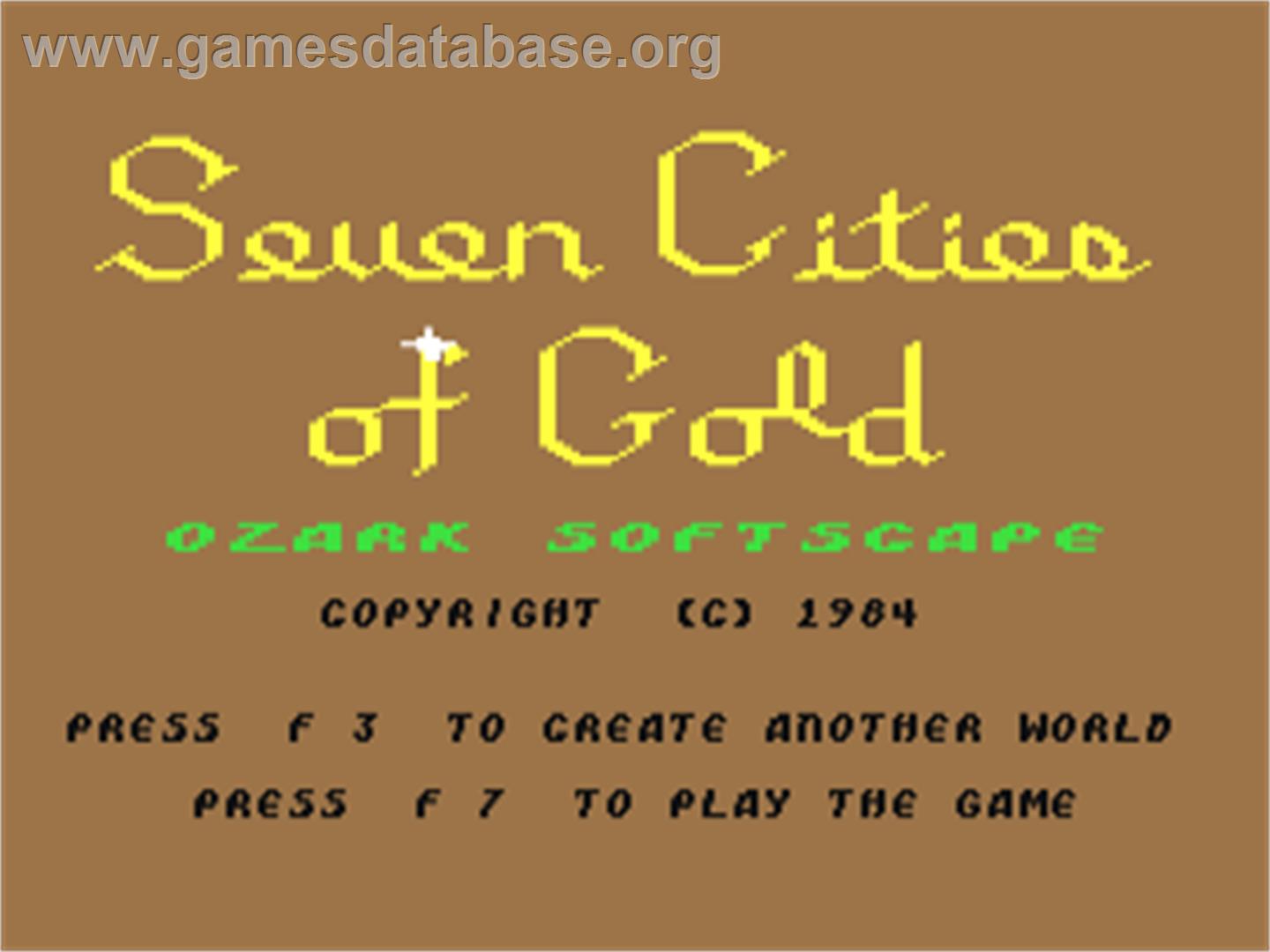 The Seven Cities of Gold - Commodore 64 - Artwork - Title Screen