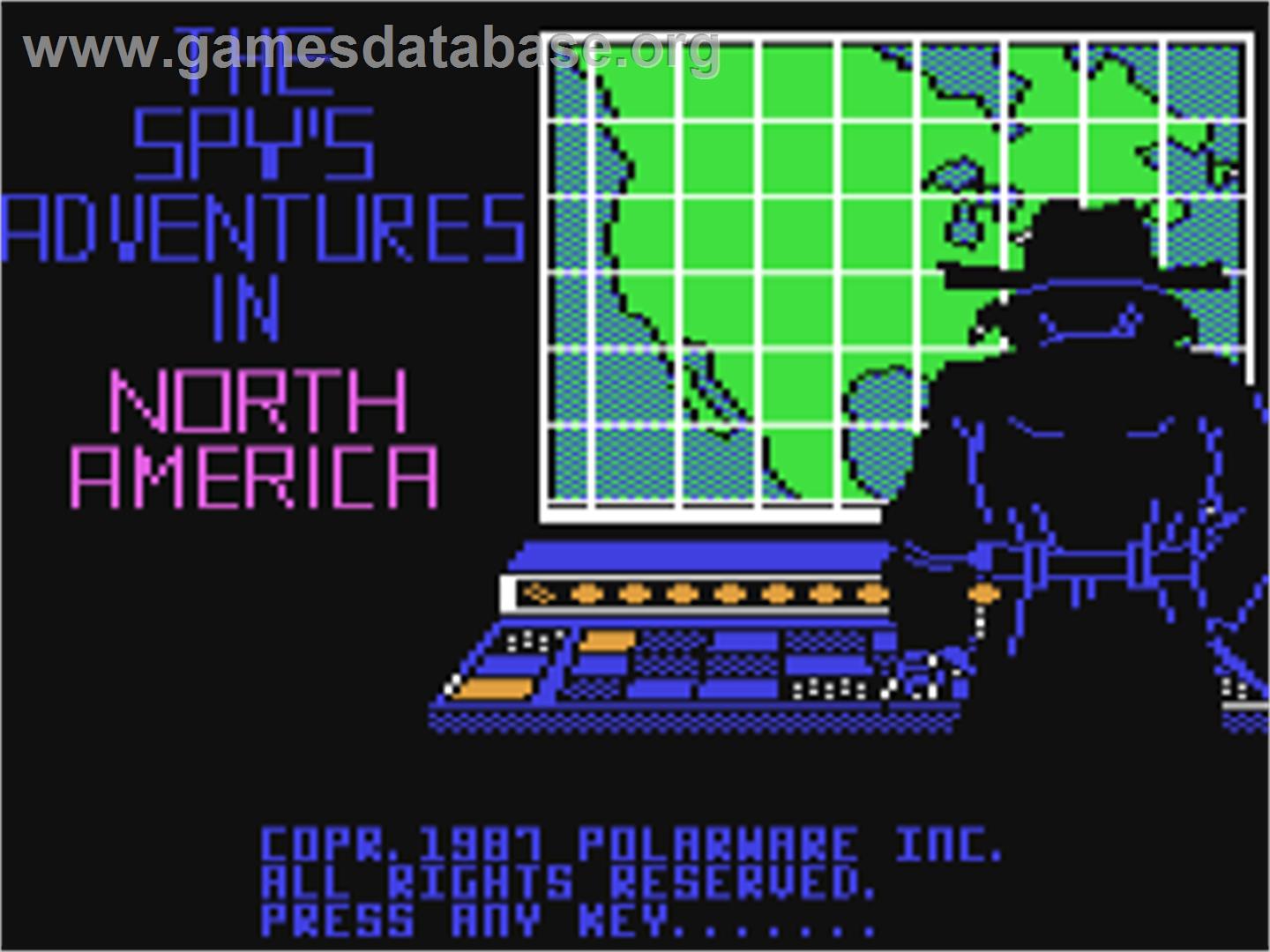 The Spy's Adventures in North America - Commodore 64 - Artwork - Title Screen