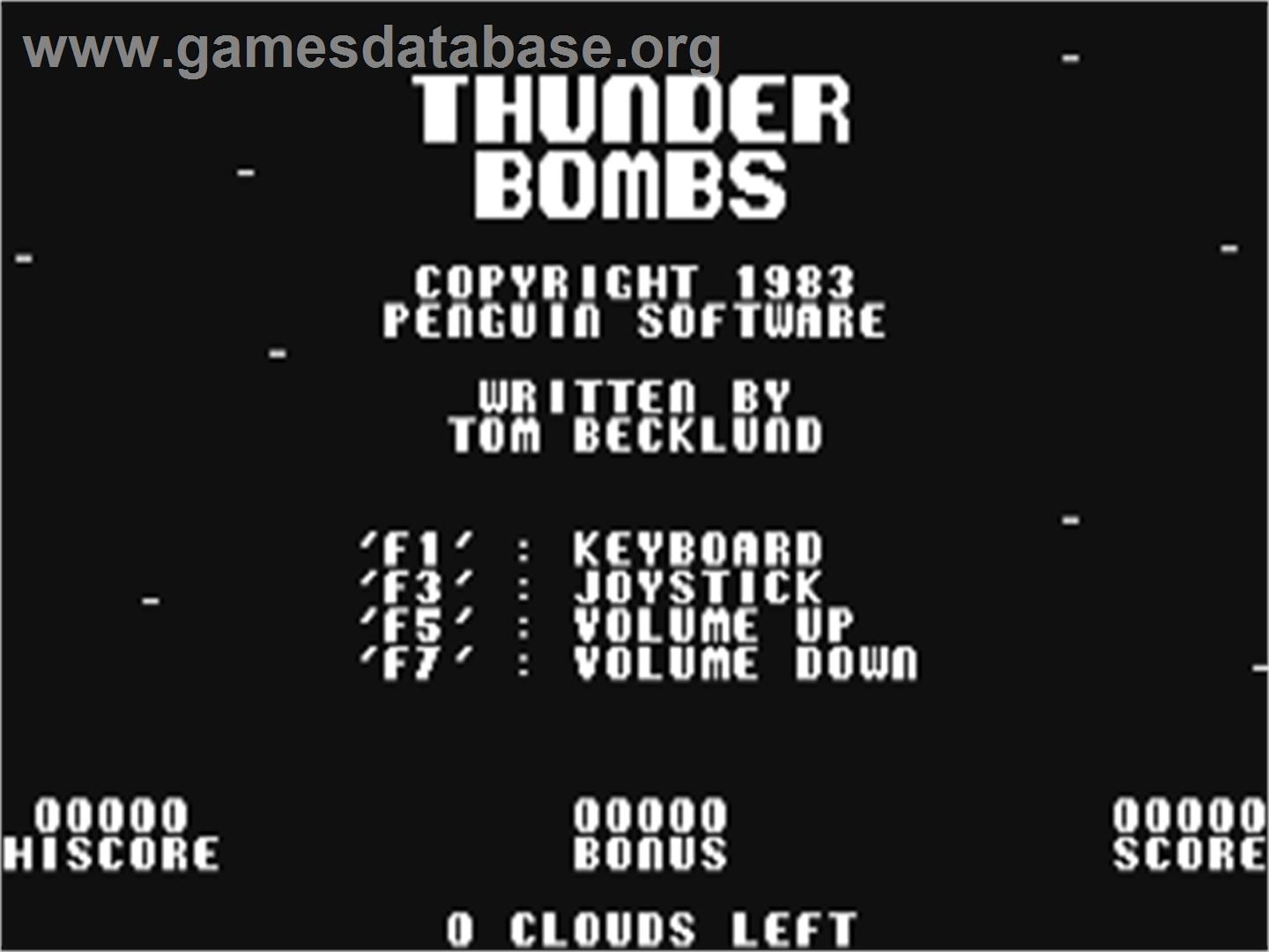 Thunder Bombs - Commodore 64 - Artwork - Title Screen