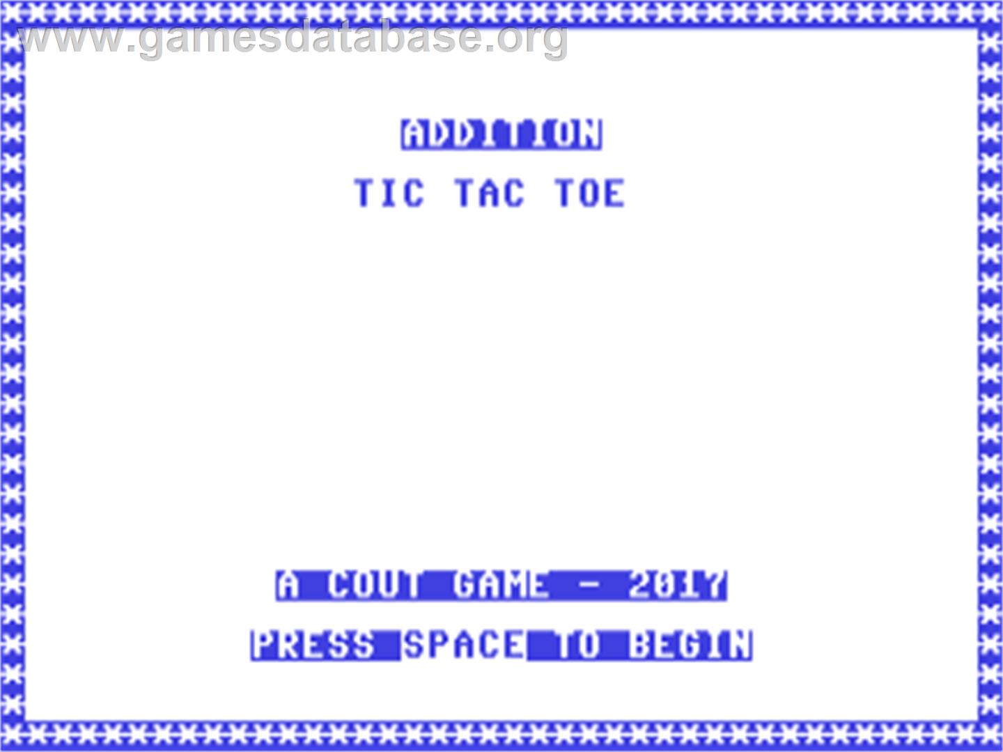 Tic-tac-toe - Commodore 64 - Artwork - Title Screen