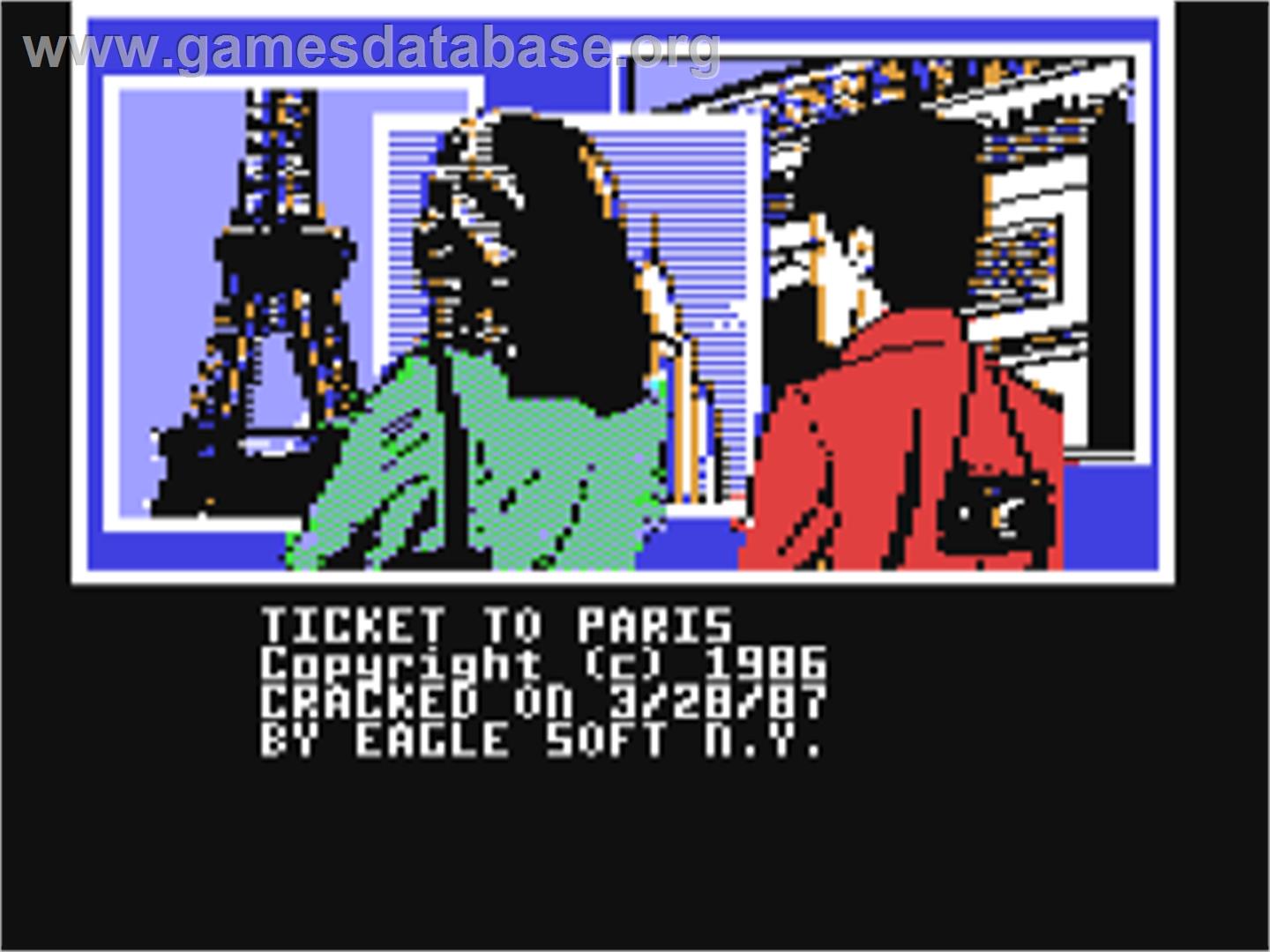 Ticket To Paris - Commodore 64 - Artwork - Title Screen