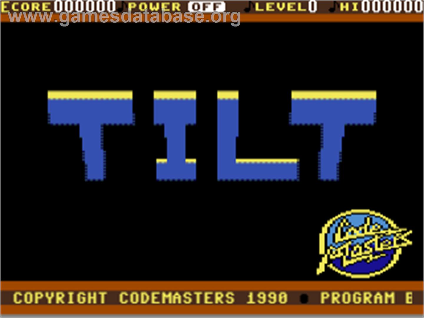 Tilt (Codemasters) - Commodore 64 - Artwork - Title Screen