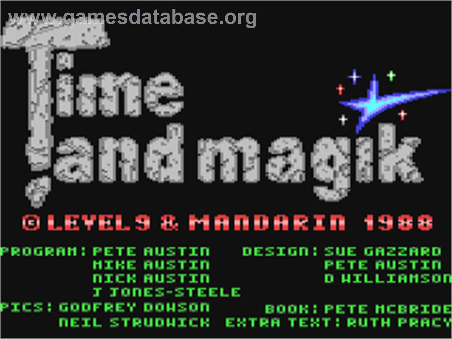 Time and Magik: The Trilogy - Commodore 64 - Artwork - Title Screen