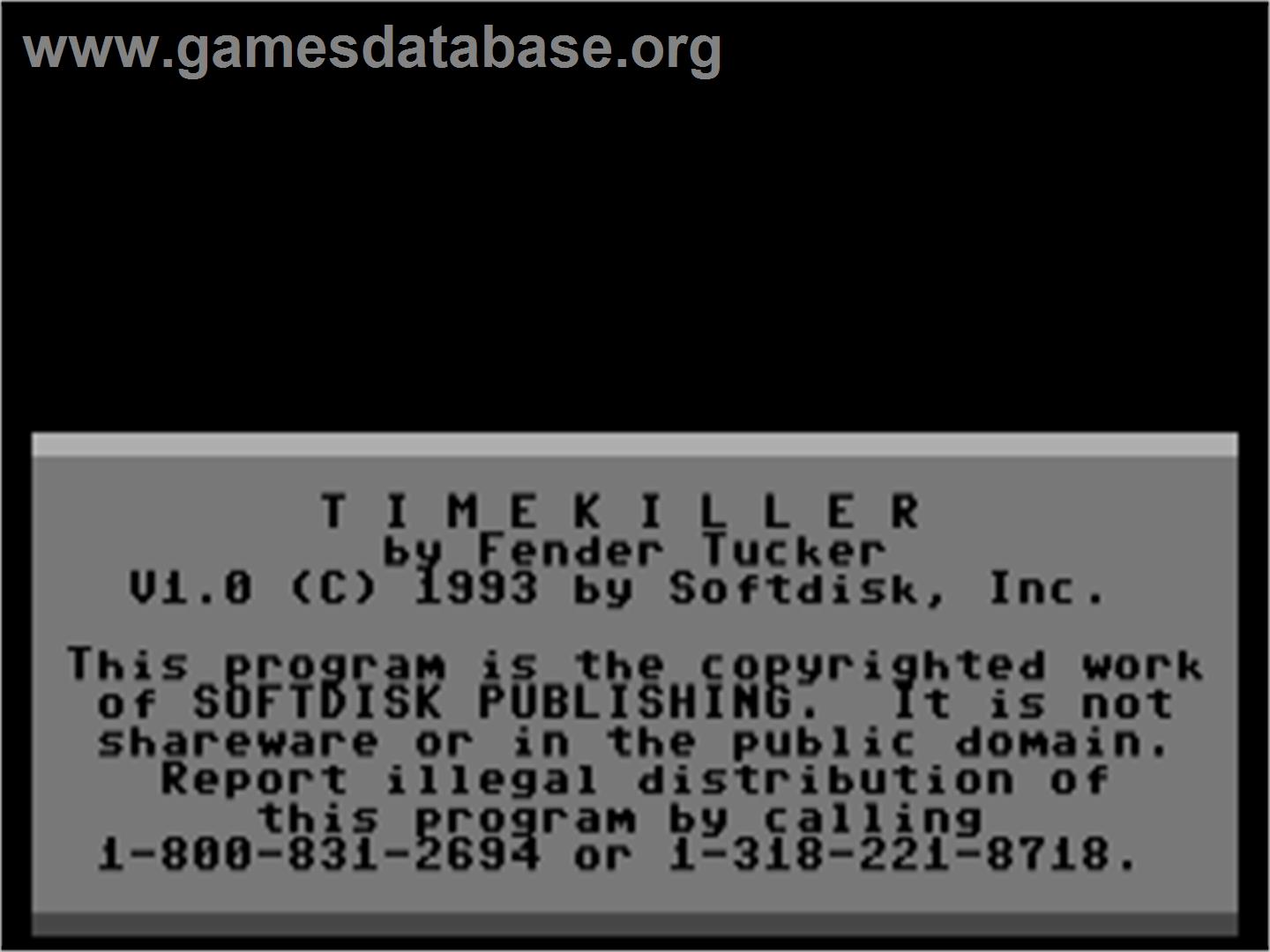 Timekiller - Commodore 64 - Artwork - Title Screen
