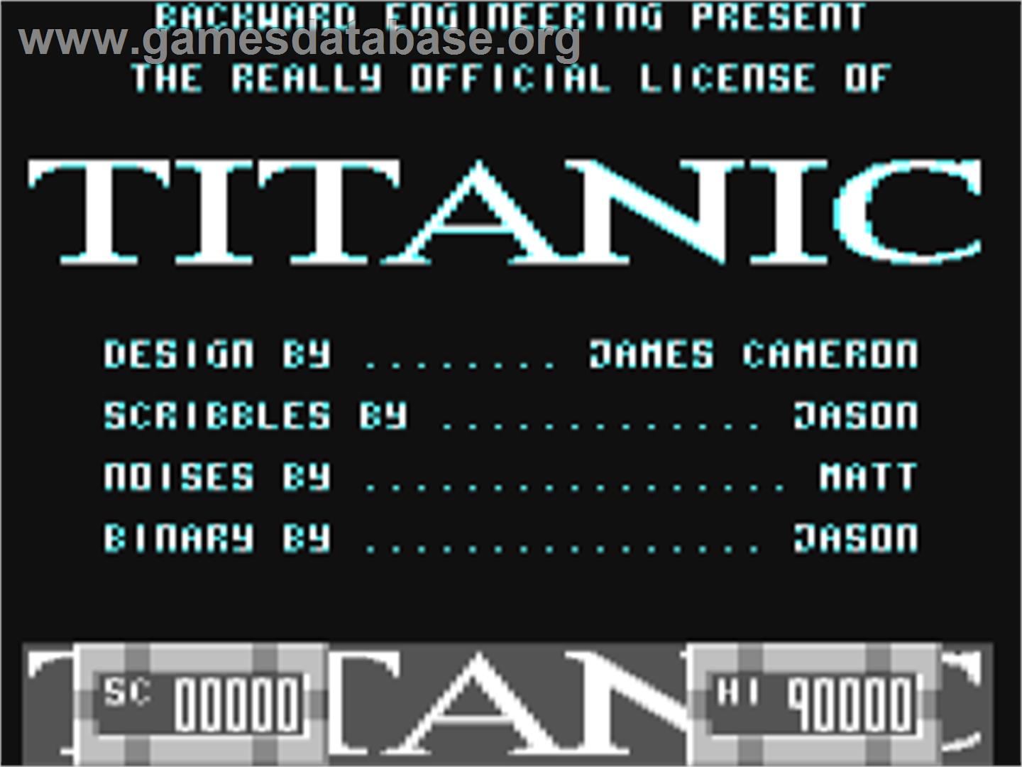 Titanic: The Recovery Mission - Commodore 64 - Artwork - Title Screen