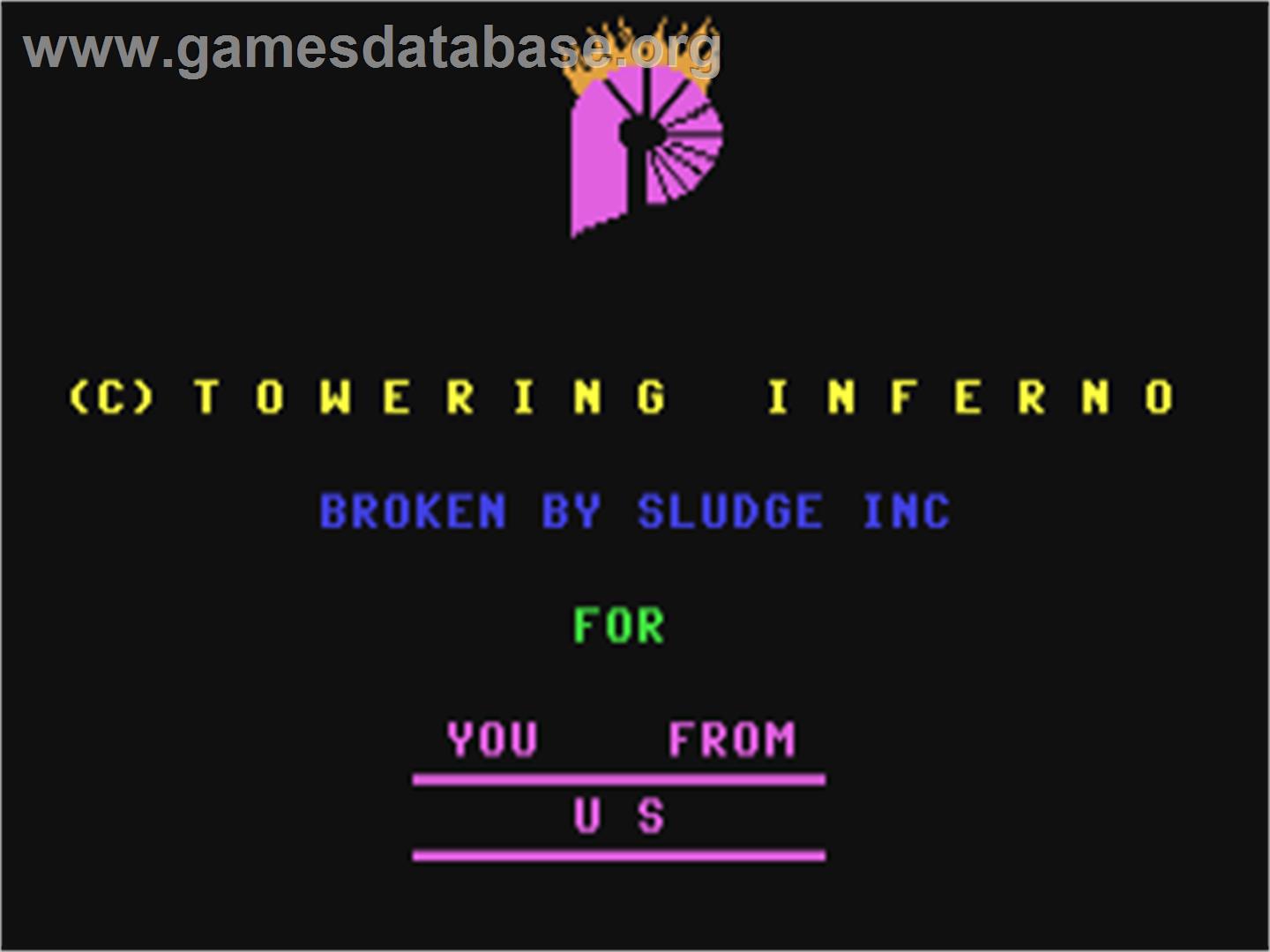 Towering Inferno - Commodore 64 - Artwork - Title Screen
