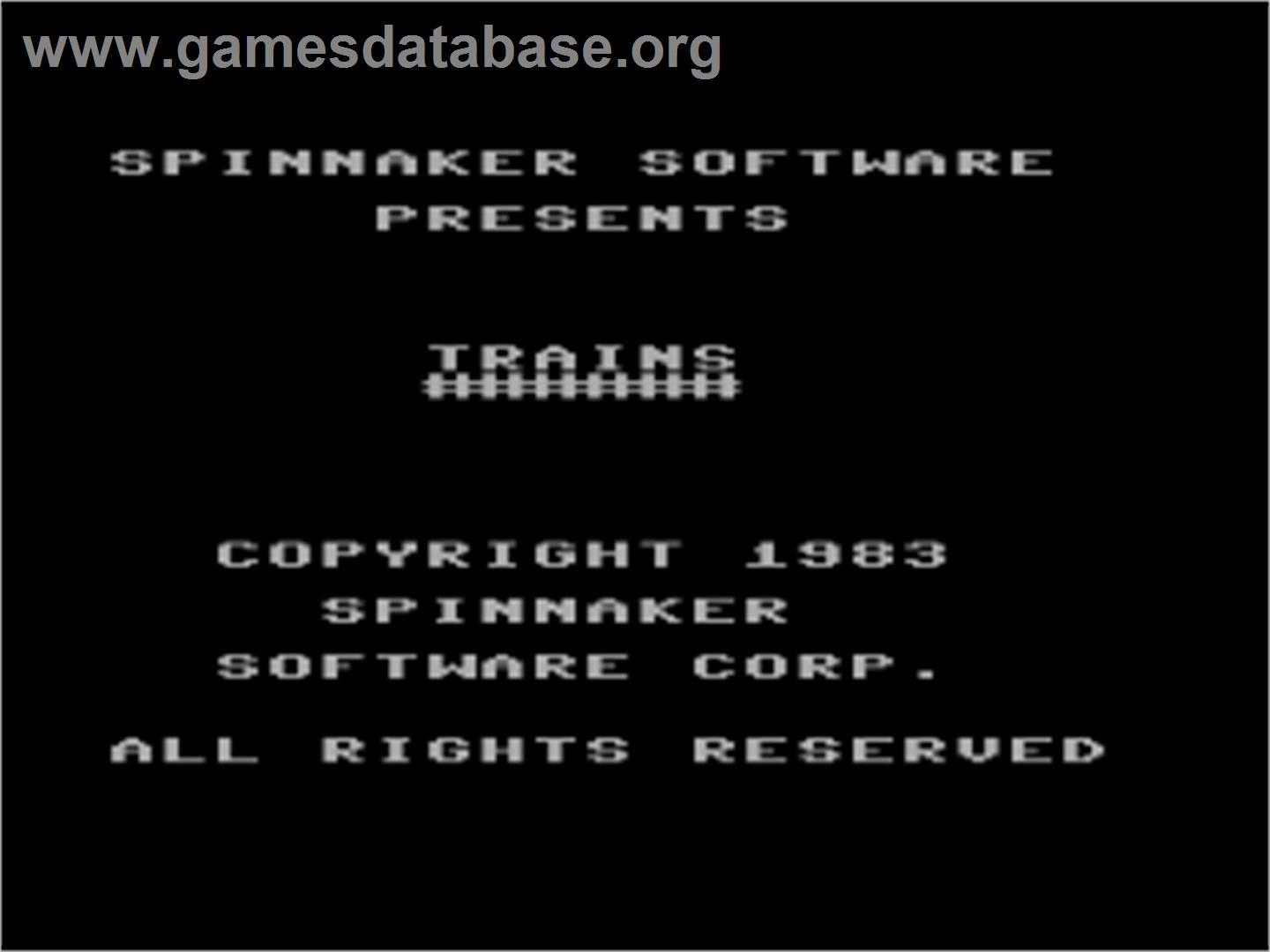 Trains (Spinnaker Software) - Commodore 64 - Artwork - Title Screen